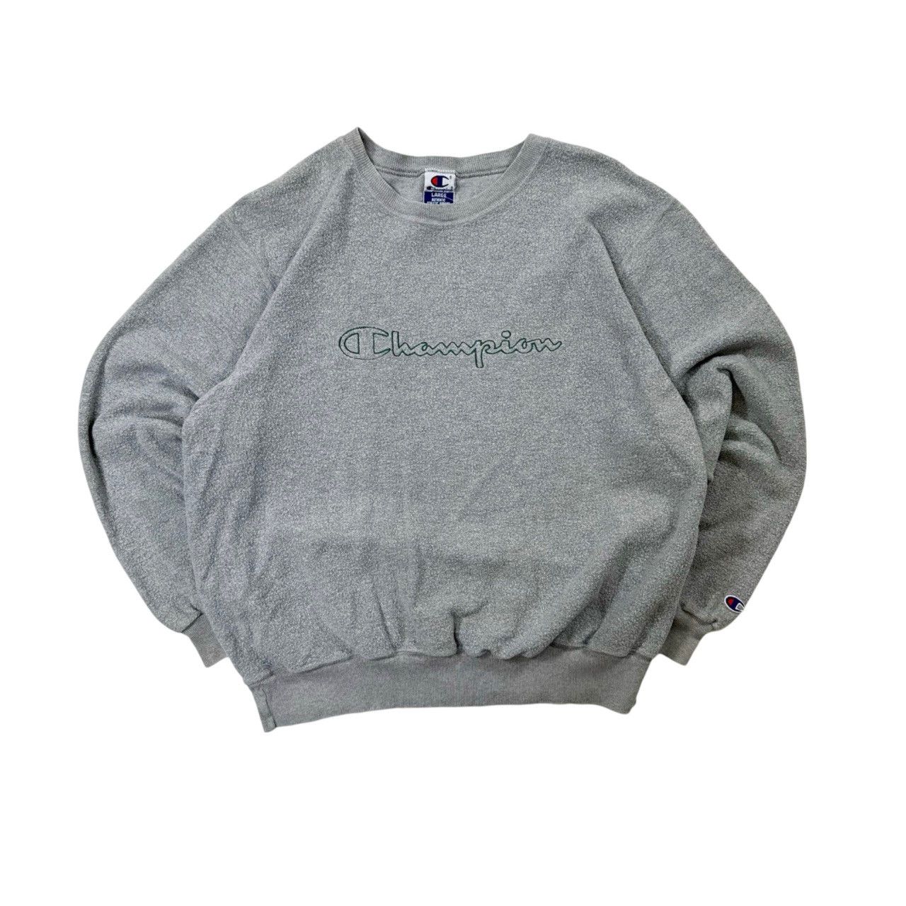 Vintage Vintage 00s Champion Spellout Grey Fleece Embroidered Size US L / EU 52-54 / 3 - 1 Thumbnail