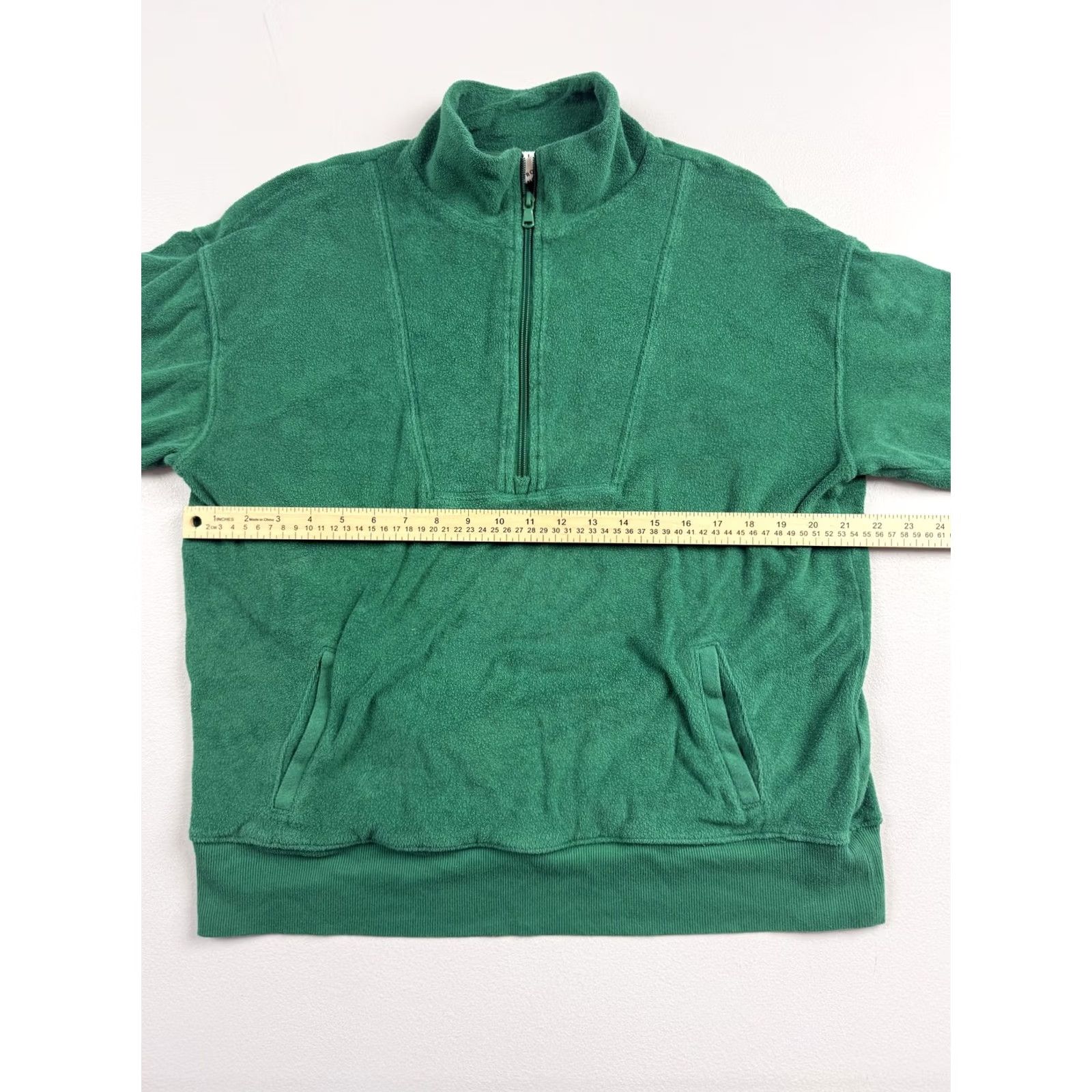 Vintage OFFLINE by Aerie Sweatshirt Womens M Green Terry 1/4 Zip Pockets Pullover Mock Neck Long Sleeve Bagged in Plastic Packaging Size M / US 6-8 / IT 42-44 - 5 Thumbnail