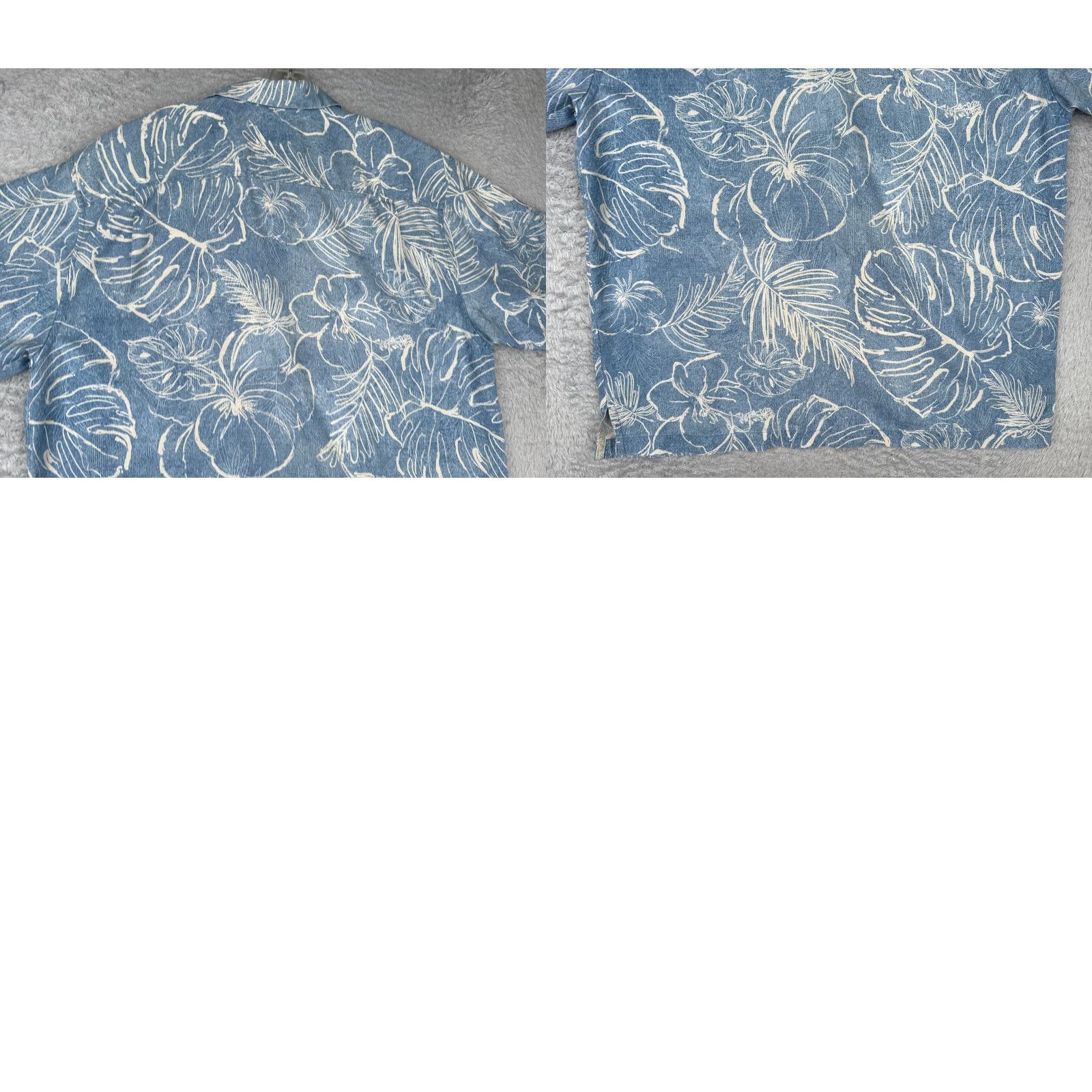 Tommy Bahama VINTAGE Tommy Bahama Shirt Men Large Blue Floral Silk Blend Hawaiian Wood Button Up - READ Size US L / EU 52-54 / 3 - 9 Thumbnail