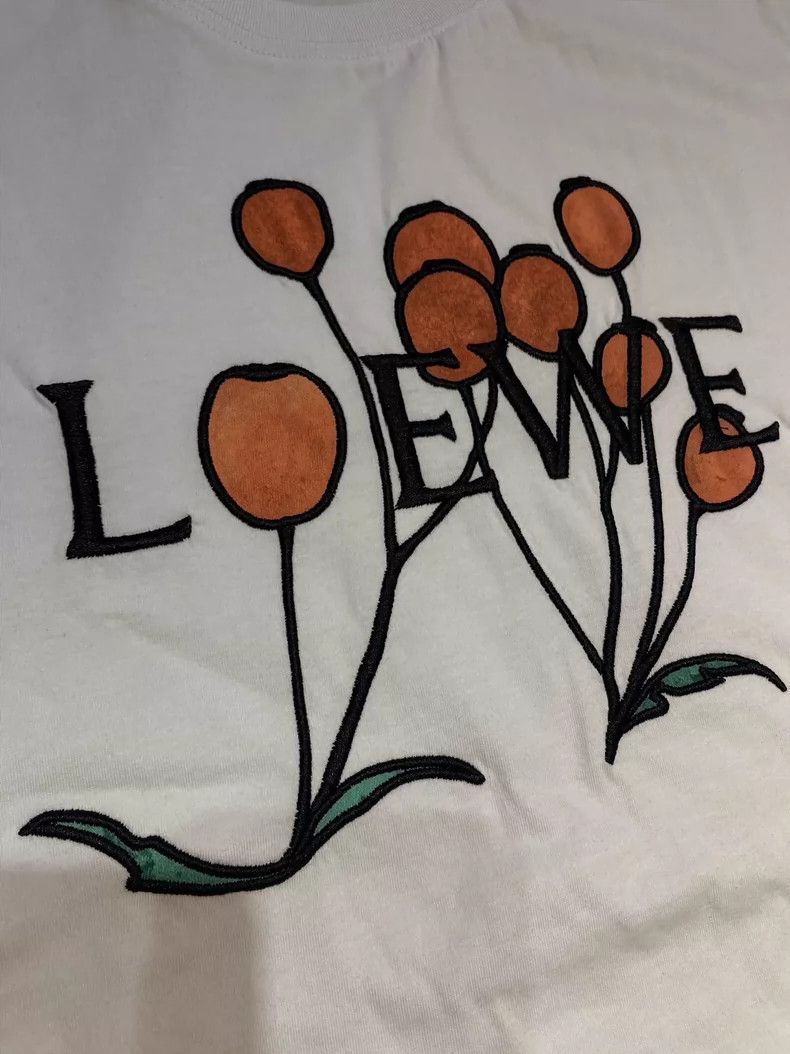 Loewe LOEWE White comb woven cotton floral letter pattern heavy Size L / US 10 / IT 46 - 2 Thumbnail