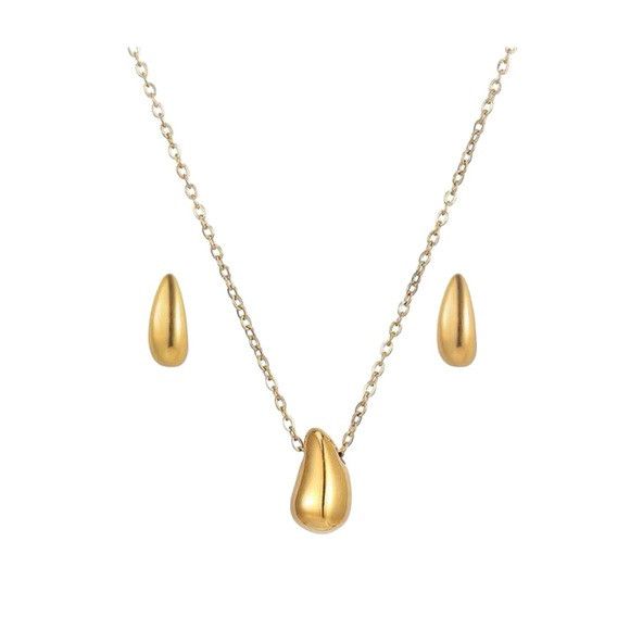 The Unbranded Brand Women Stainless Steel Vintage Smooth Water Drop Set Size ONE SIZE - 1 Thumbnail