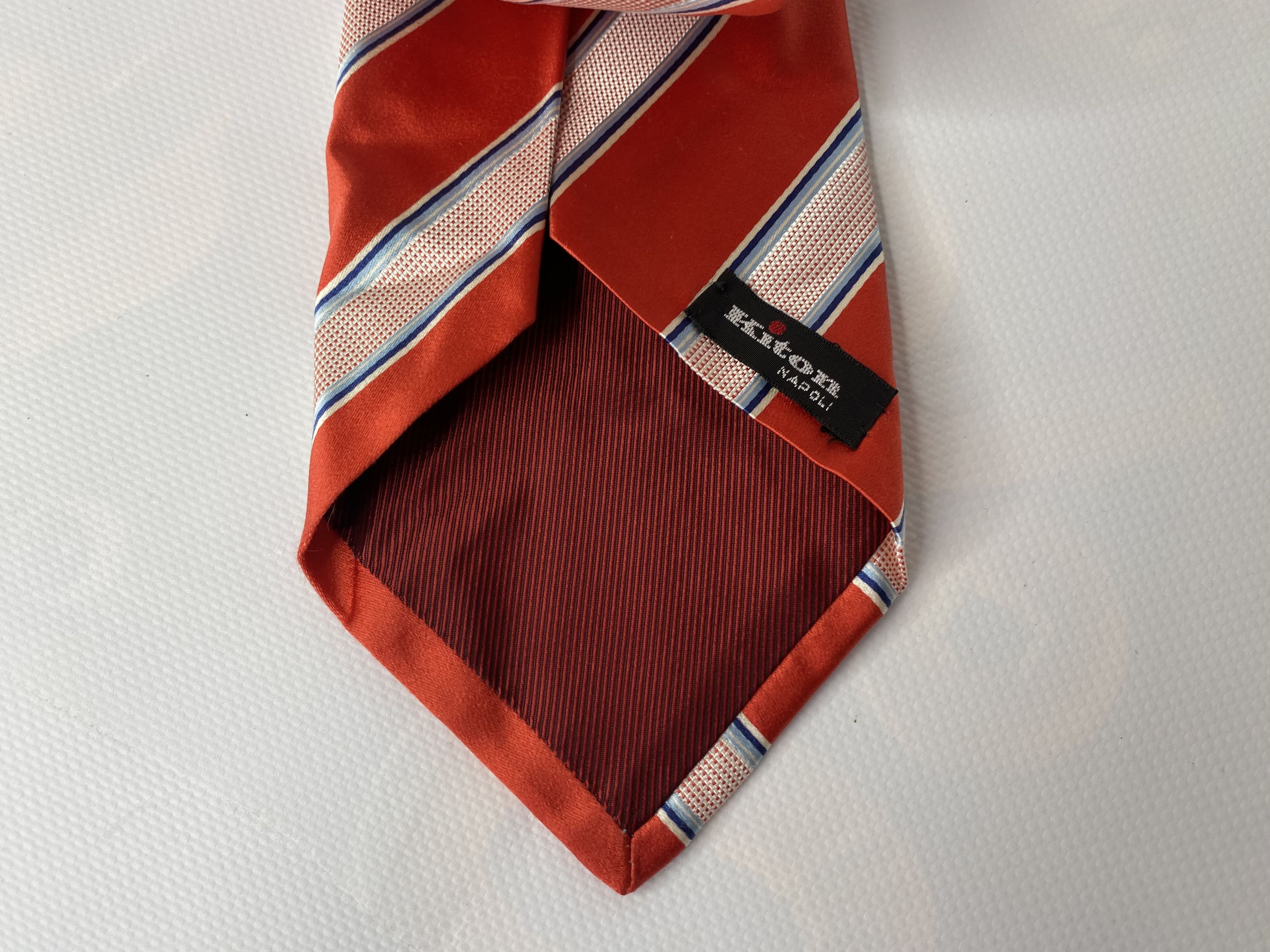 Kith VINTAGE KITON NAPOLI SILK TIE GEOMETRIC RED MADE IN ITALY Size ONE SIZE - 2 Thumbnail