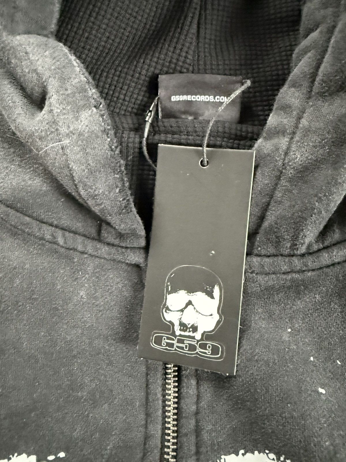 G59 Records 59 thrashed thermal lined zip up (Washed Black) Size US XL / EU 56 / 4 - 8 Thumbnail