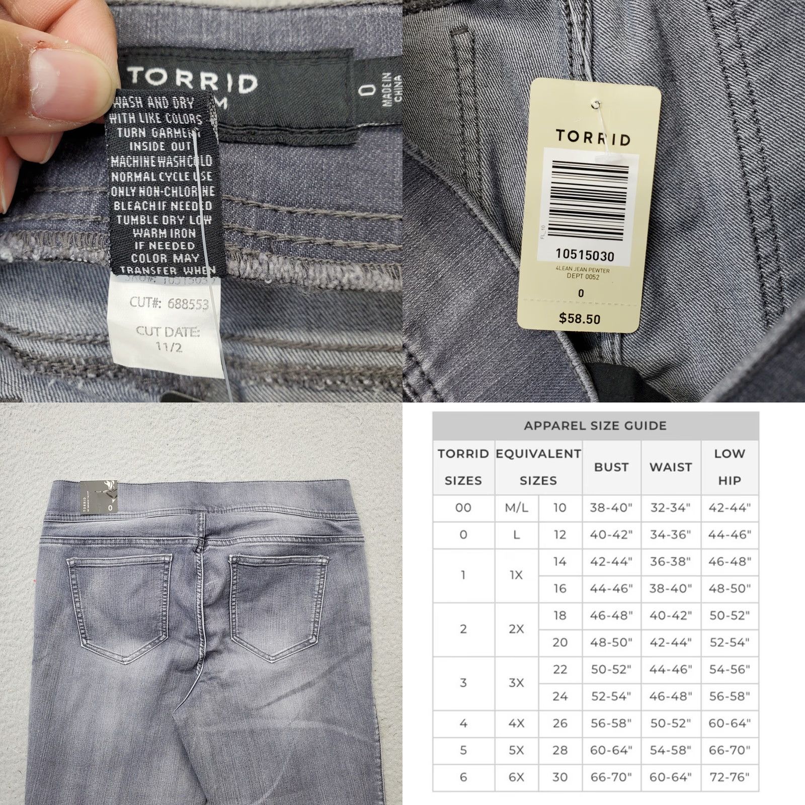 Torrid Torrid Jeans Women Size 0 Multi Denim Lean Skinny Stretch Pockets 28.5" Inseam 37.75" Outseam NWT Fall Spring Summer Winter Vintage: No Size 34" / US 12 / IT 48 - 8 Thumbnail