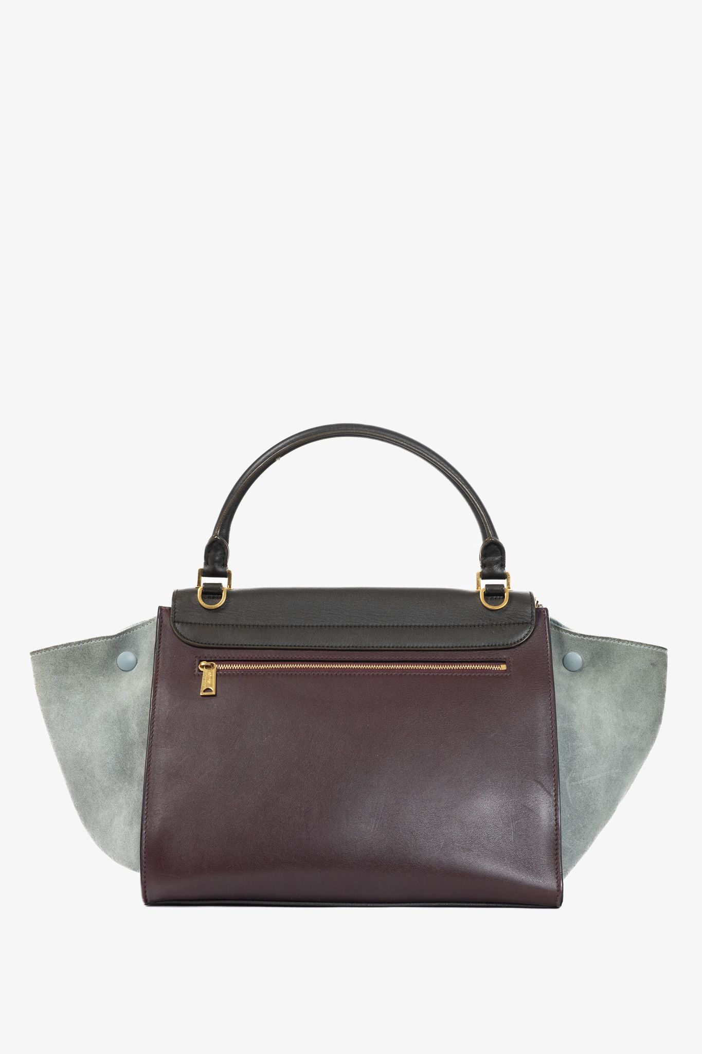 Celine Celine Trapeze Medium Leather & Suede Tote Size ONE SIZE - 4 Thumbnail