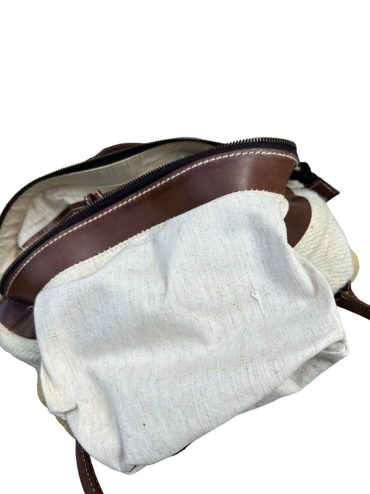 Leather Vintage Genten Japan RIRI Zipper With Leather Handle Bag Size ONE SIZE - 16 Thumbnail