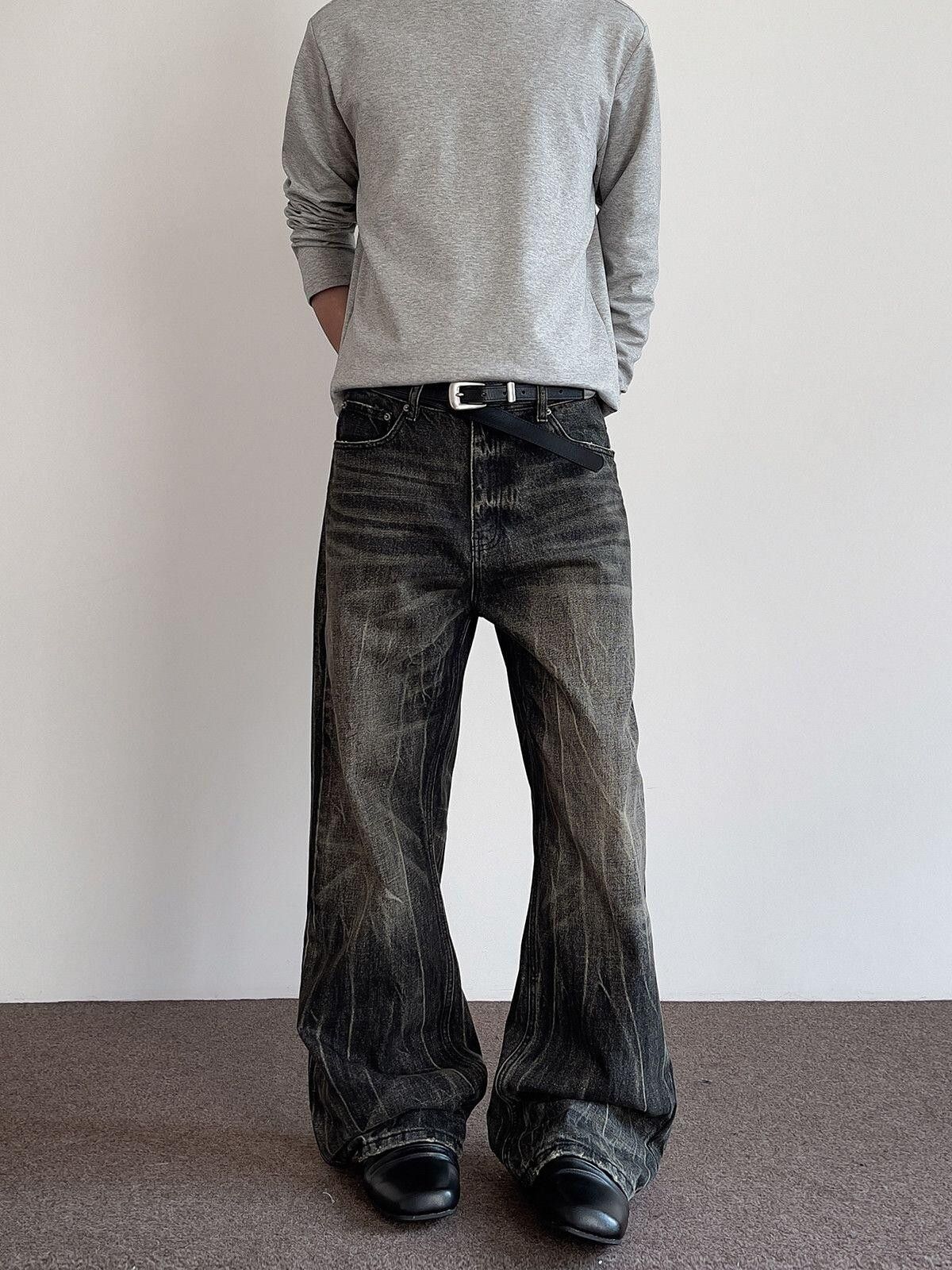 Jean Dark Wash Wide Leg Baggy Jeans Size US 33 - 2 Thumbnail