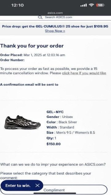 Asics ASICS NYC BLACK SILVER Size US 9.5 / EU 42-43 - 5 Thumbnail