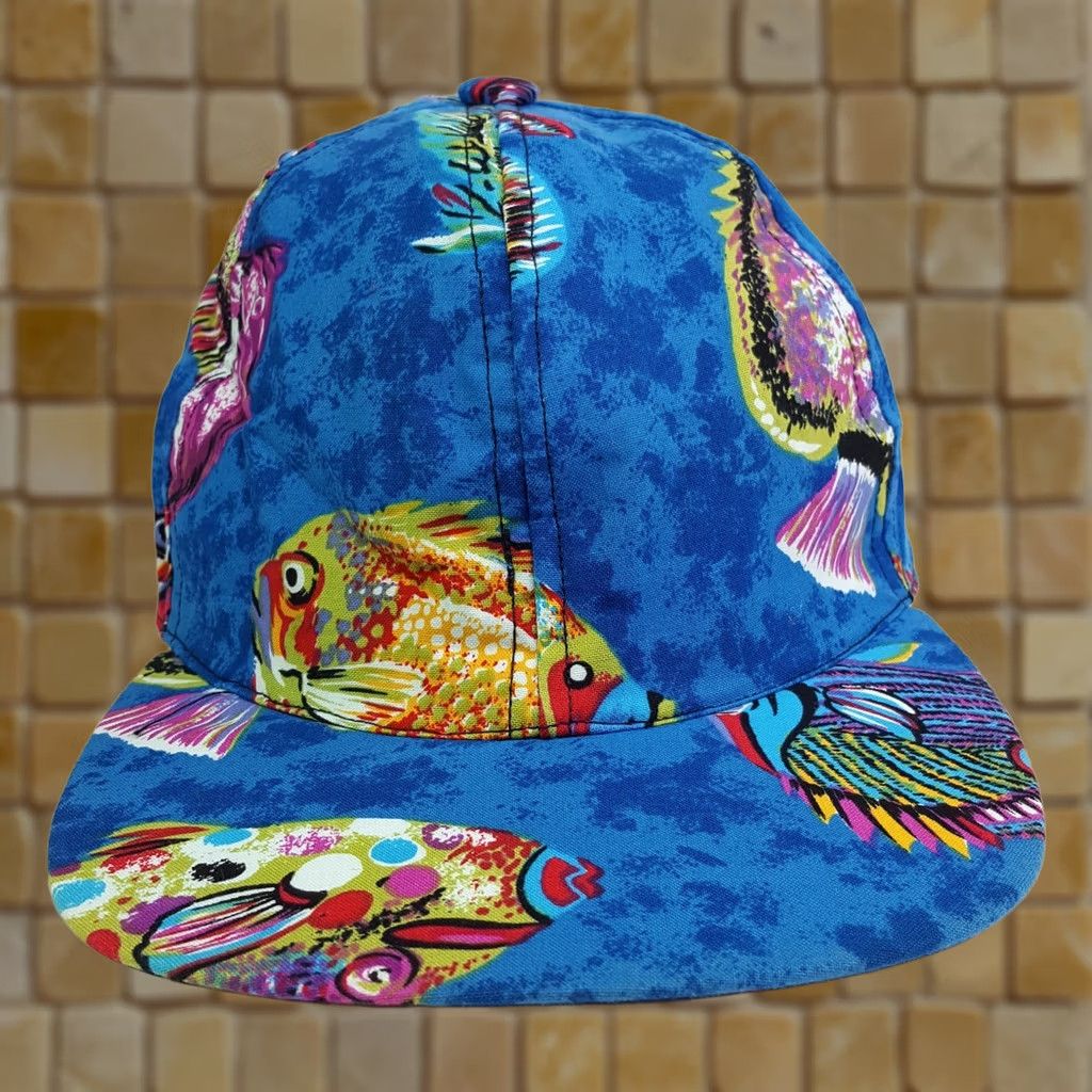Vintage Vintage Infinity Chic USA Hat Baseball Cap Blue Tropical Fish Snapback Adjustable Mens New Retro 90s Ocean Aloha Beach Cap Size ONE SIZE - 1 Thumbnail