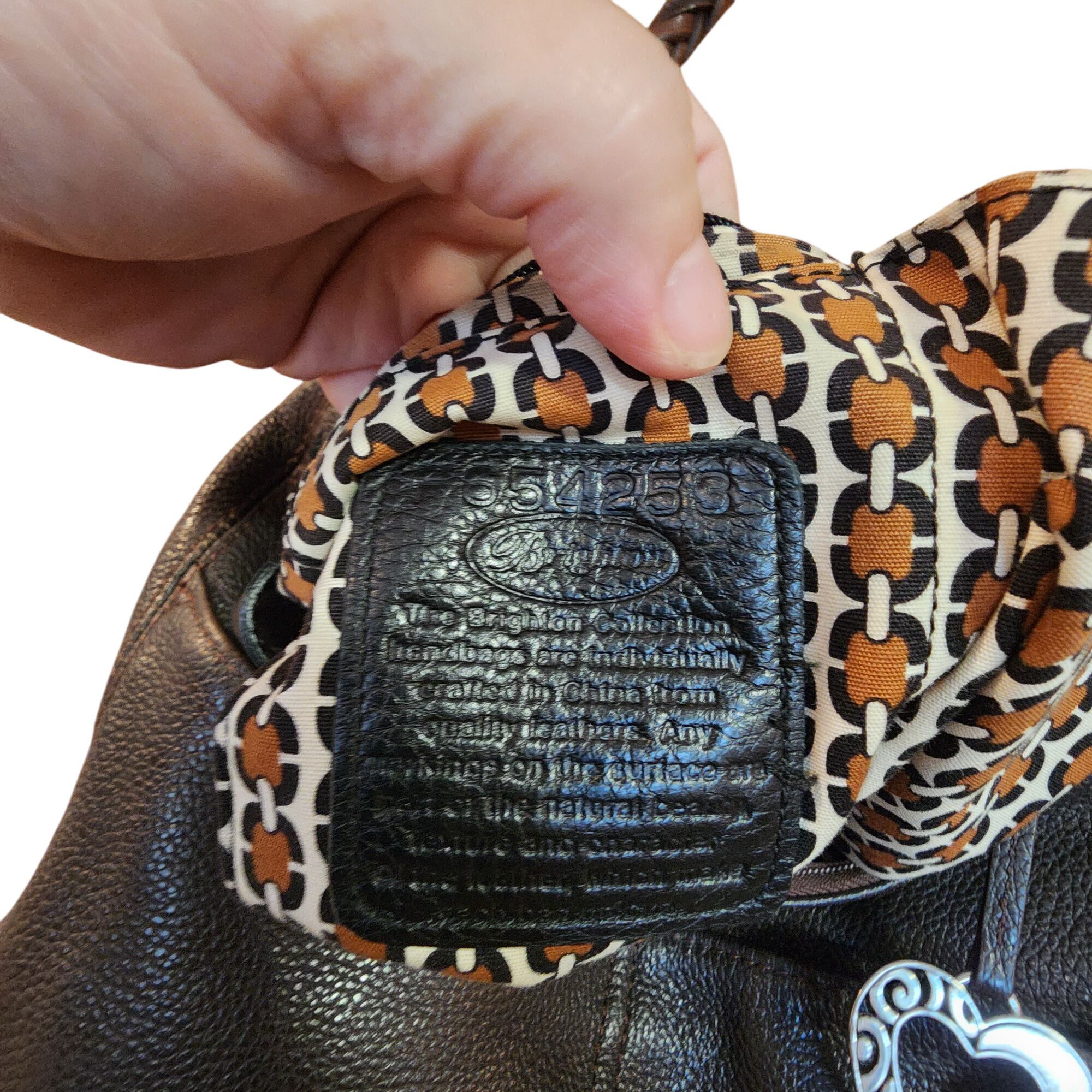 Brighton BRIGHTON Barbados Brown Pebbled Leather Hobo Shoulder Bag Wi Size ONE SIZE - 8 Thumbnail