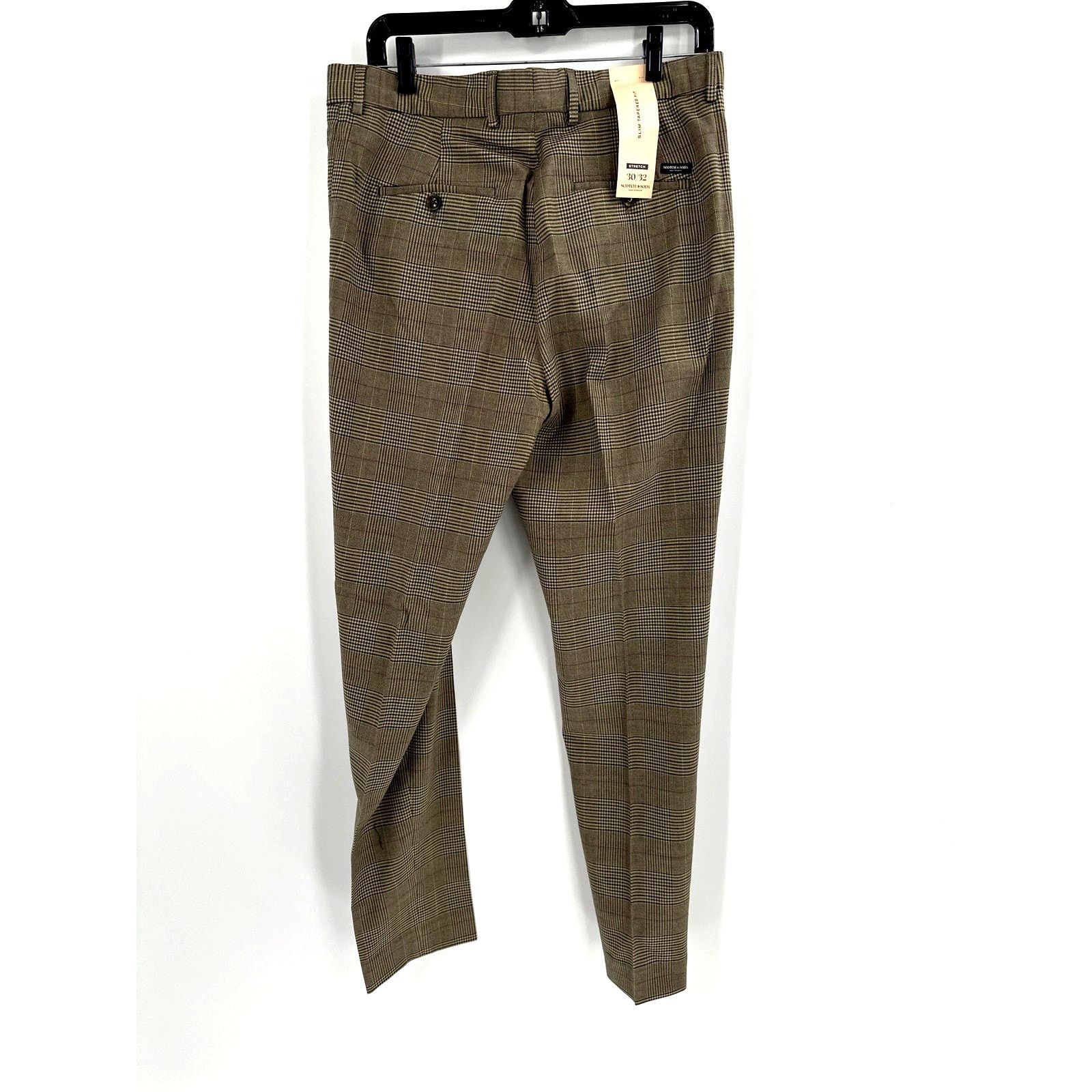 Scotch & Soda Scotch & Soda Taupe Check Slim Tapered Fit Chino Pants 30/32 Size US 30 / EU 46 - 6 Thumbnail