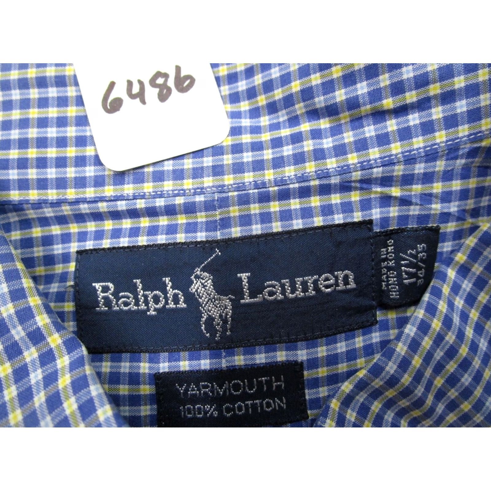 Ralph Lauren VINTAGE Ralph Lauren Shirt Men XL Blue Long Sleeve Button-Down Gingham Yarmouth Preppy Classic Size US XL / EU 56 / 4 - 7 Thumbnail