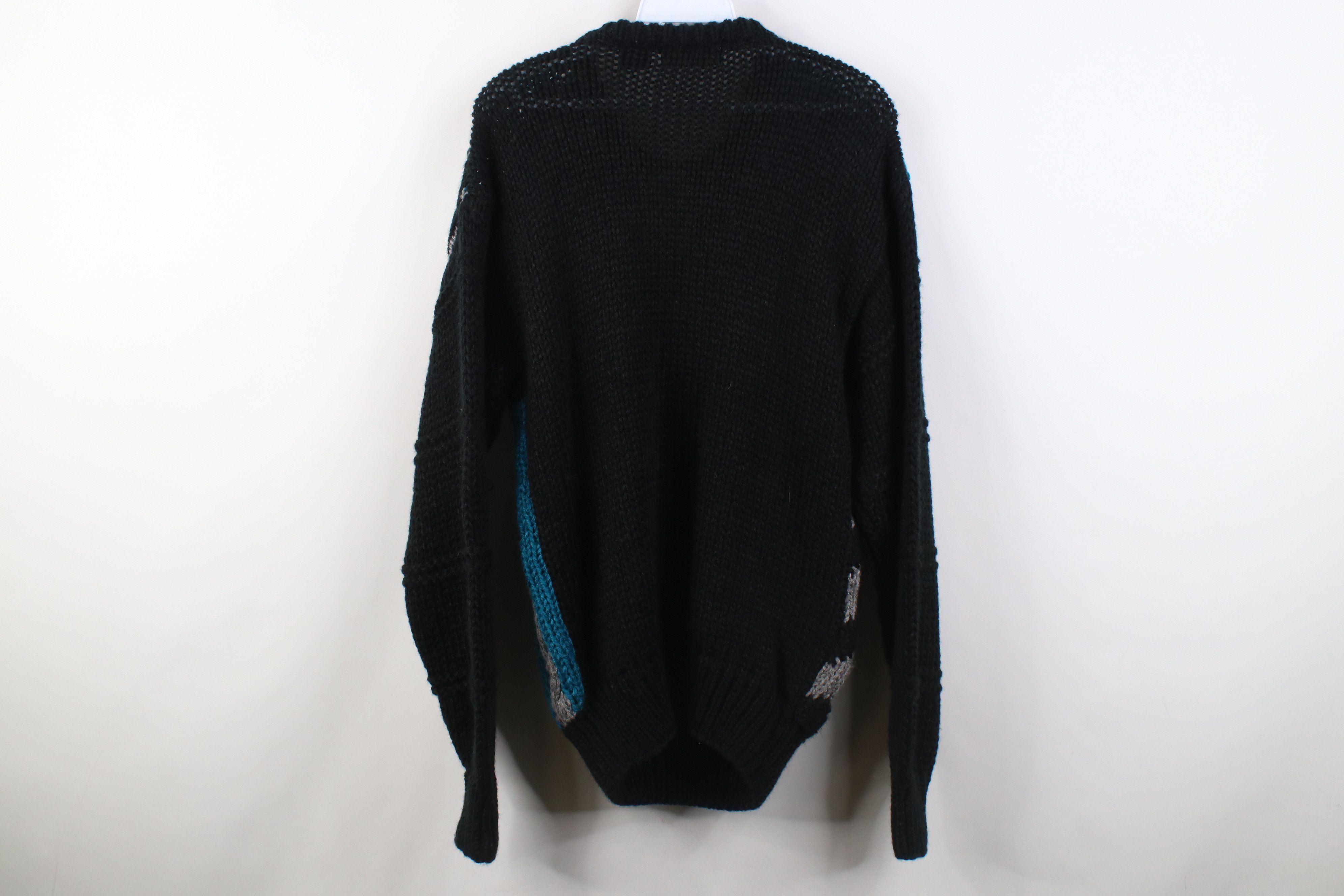Vintage Deadstock Vintage 90s Streetwear Hand Knit Geometric Sweater Size M / US 6-8 / IT 42-44 - 9 Thumbnail
