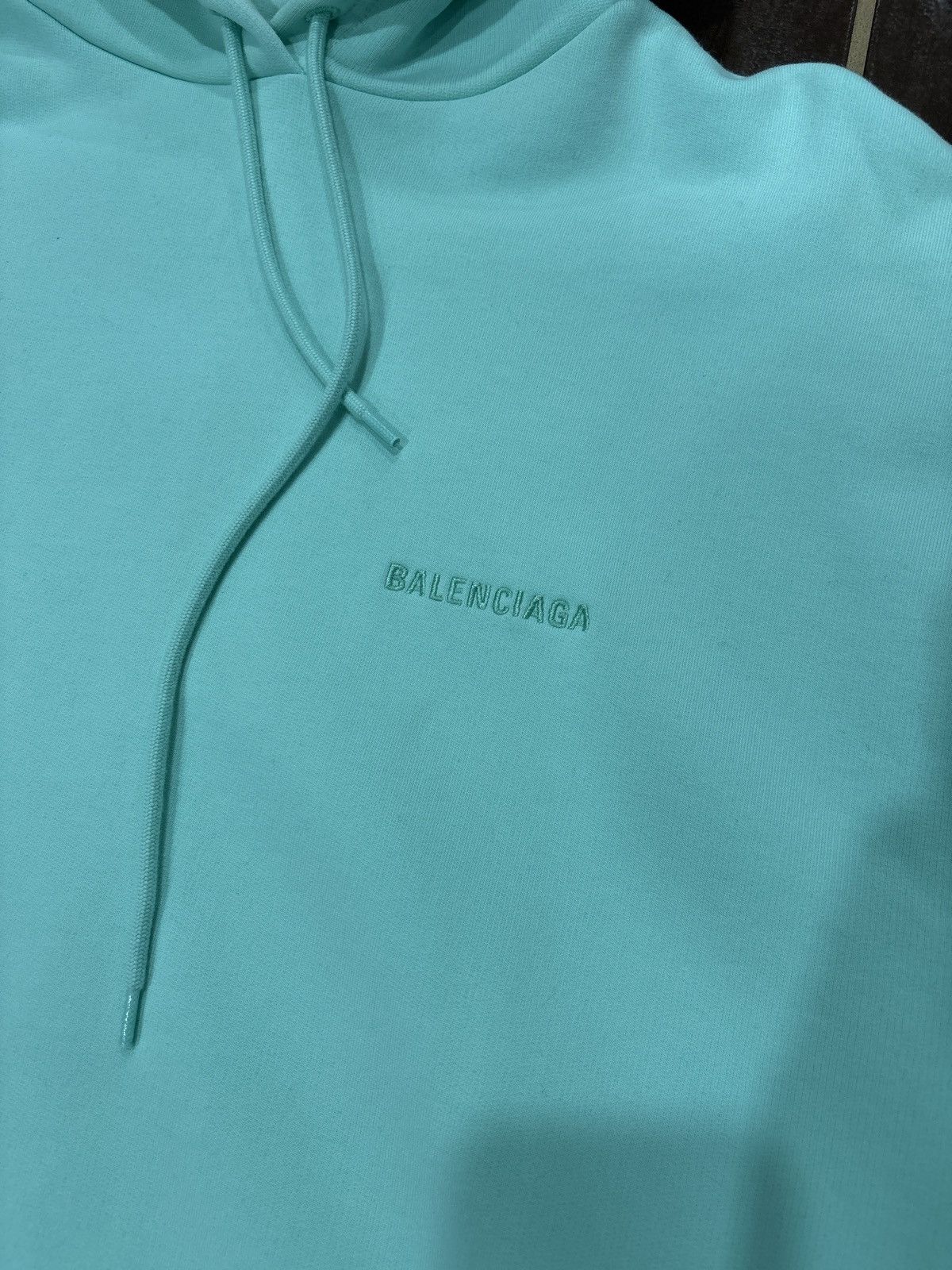 Balenciaga NEW Balenciaga Logo Hoodie Turquesa Turquoise SZ M/Fits XL Size US XL / EU 56 / 4 - 4 Thumbnail