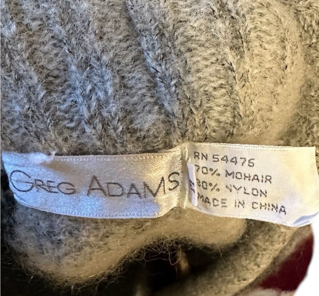 Other VTG Greg Adams Red Black Cross Gray Mohair Cardigan Sweater Size US M / EU 48-50 / 2 - 6 Thumbnail