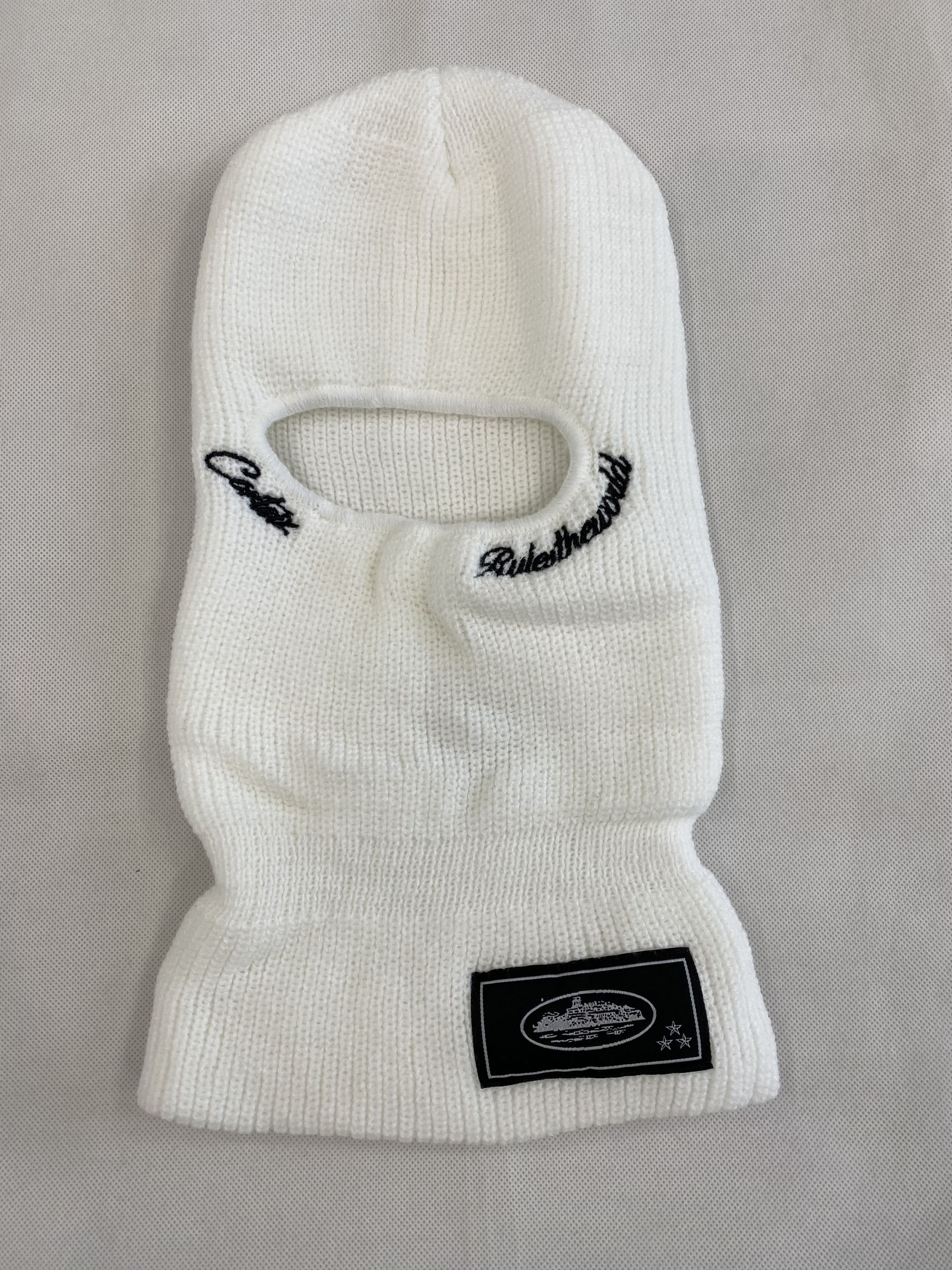 Hat Corteiz Alcatraz Knitted Mountain Balaclava Ski Mask White | Grailed