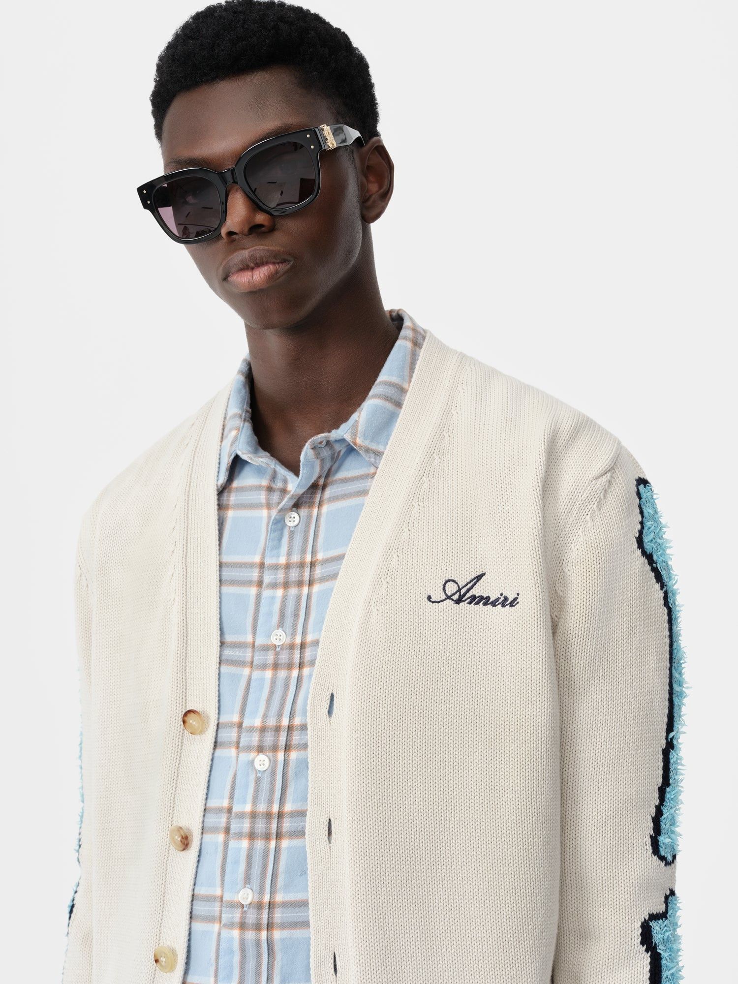 Amiri o1orln1025 Bones Cardigan in Ivory Size US S / EU 44-46 / 1 - 5 Thumbnail