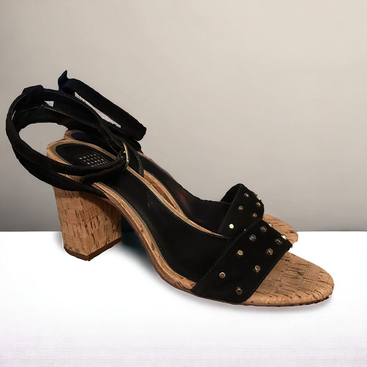 White House Black Market White House Black Market cork heel studded sandals Size US 8.5 / IT 38.5 - 7 Thumbnail