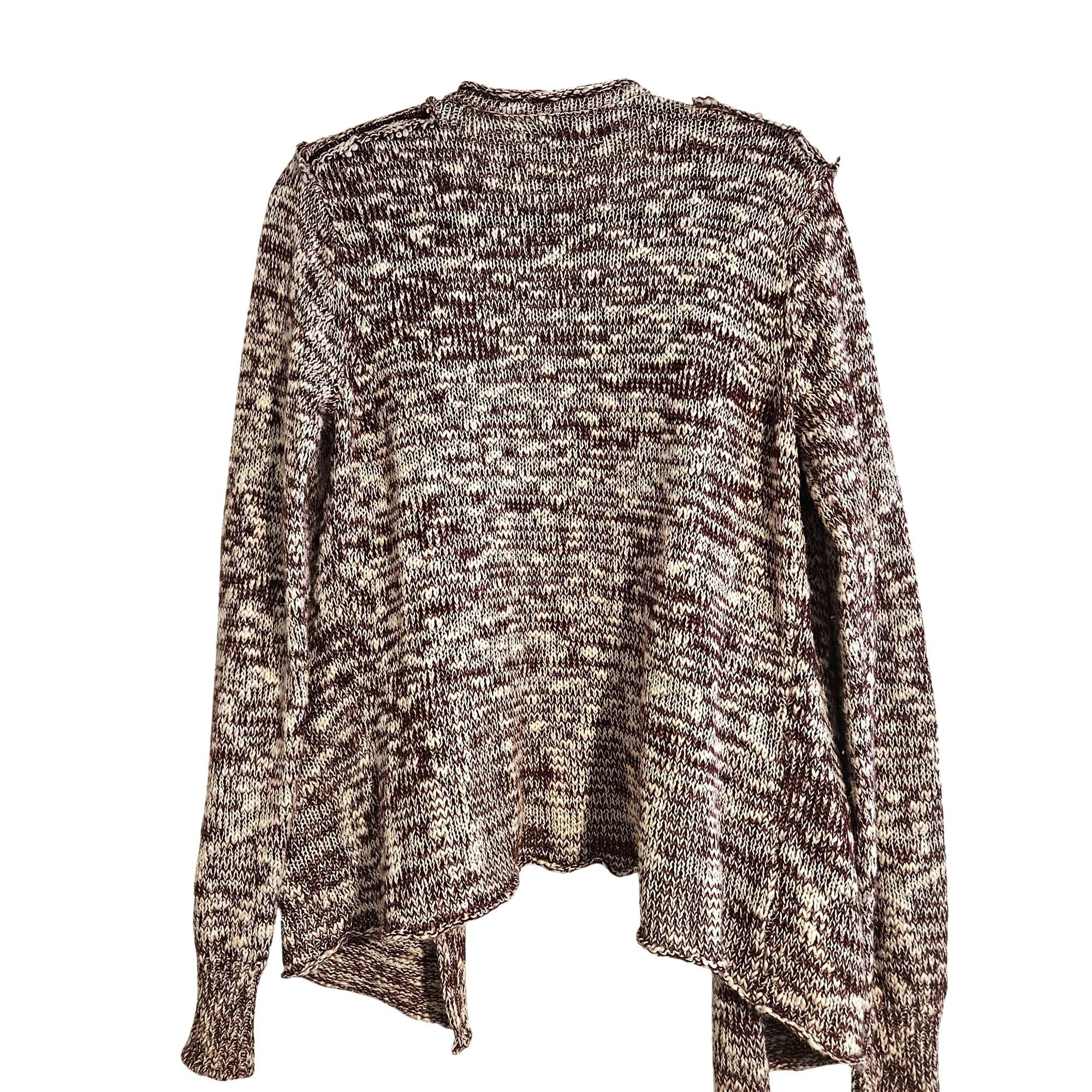 Michael Stars Michael Stars Burgundy Cream Knit Cardigan 1 Grunge, Coffeec Size S / US 4 / IT 40 - 3 Thumbnail
