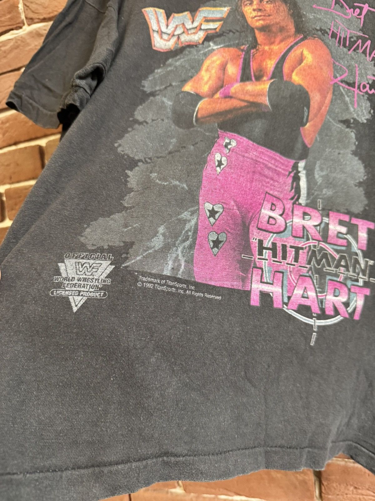 Band Tees Vintage 1992 Bret Hart Hitman WWF WWE Black Tee M Wrestling Size US M / EU 48-50 / 2 - 3 Thumbnail