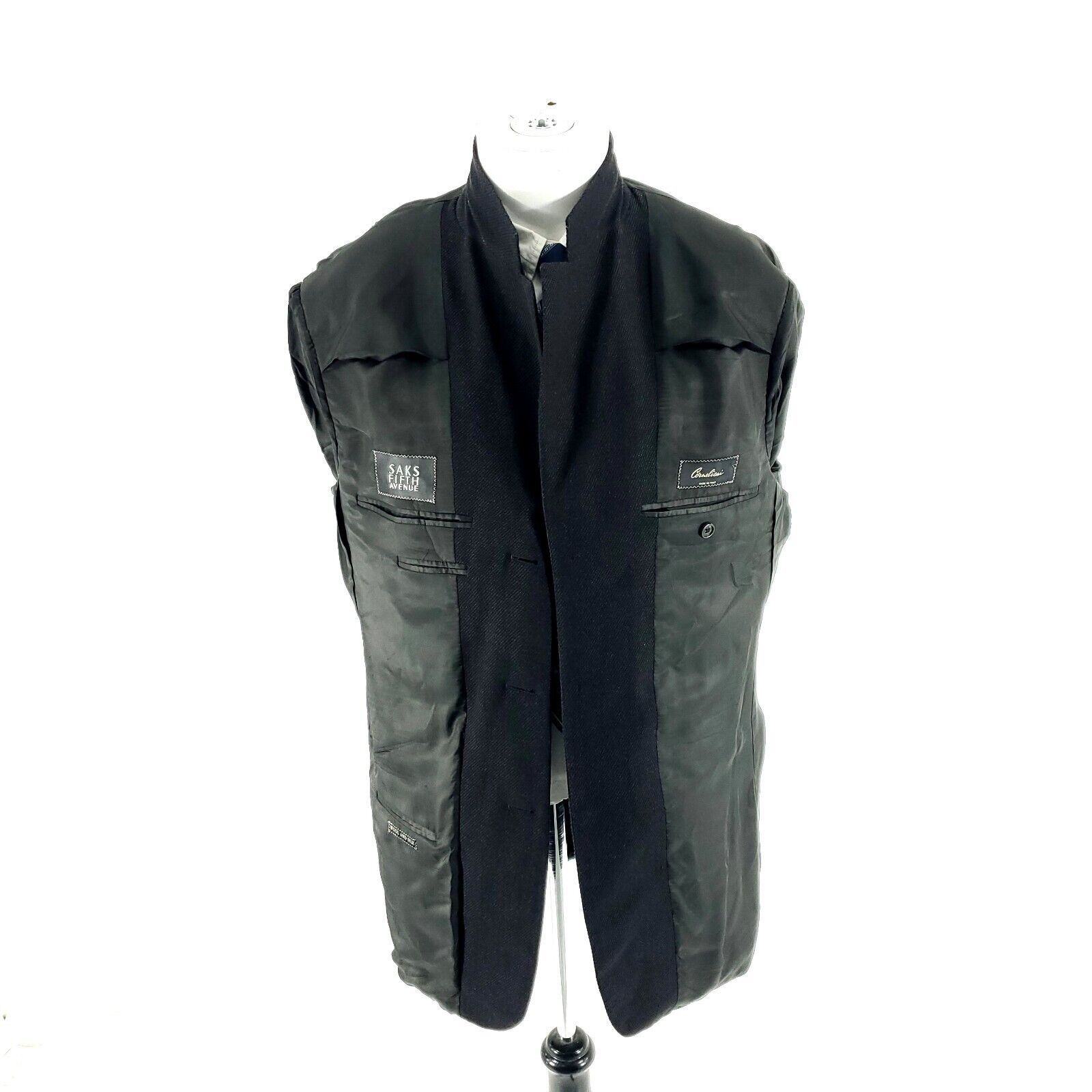 Corneliani Corneliani Wool Silk 3 Button Blazer 38L Black Side Striped Size 38L - 10 Thumbnail