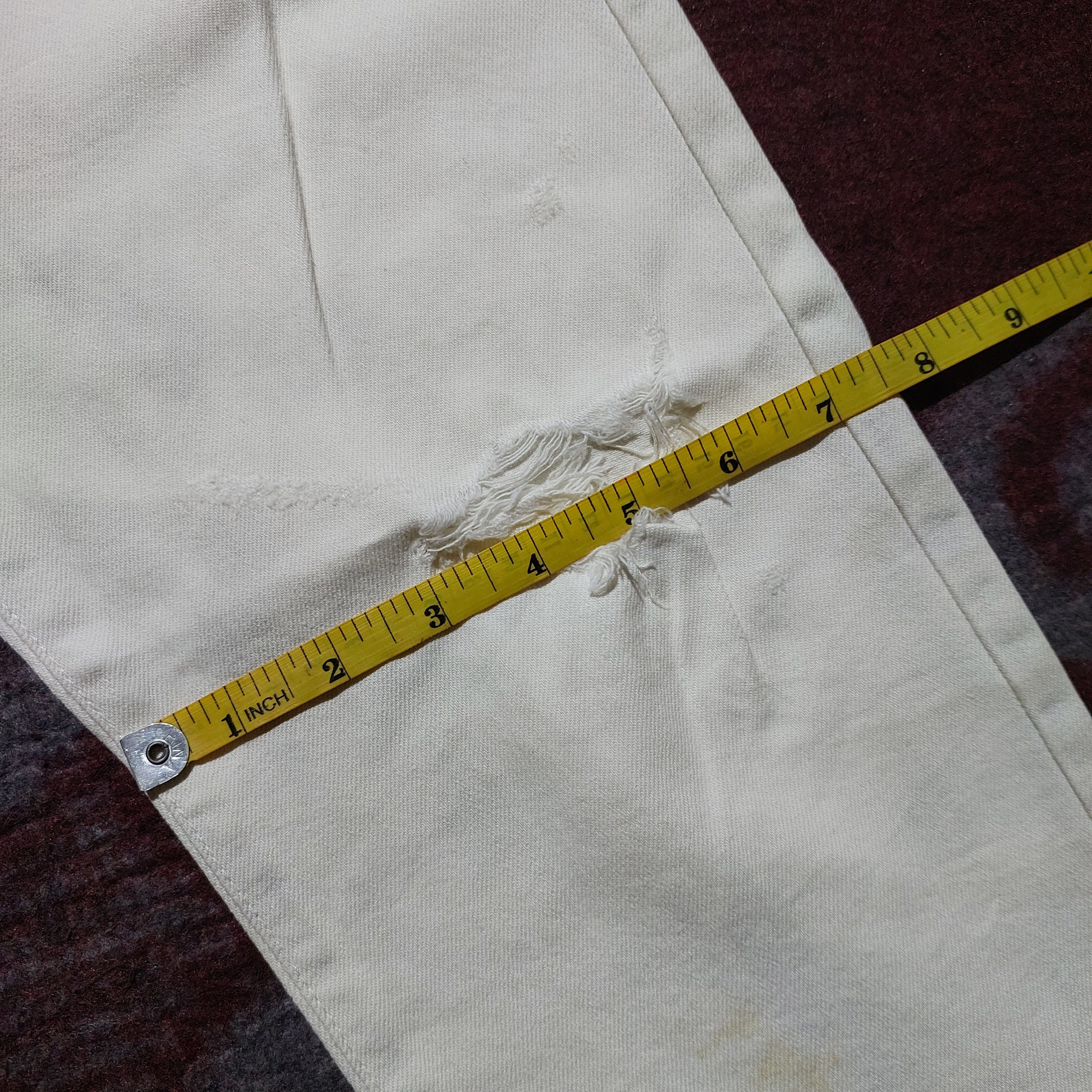 Tornado Mart Tornado Mart Japan distressed white denim pants Size US 30 / EU 46 - 19 Thumbnail