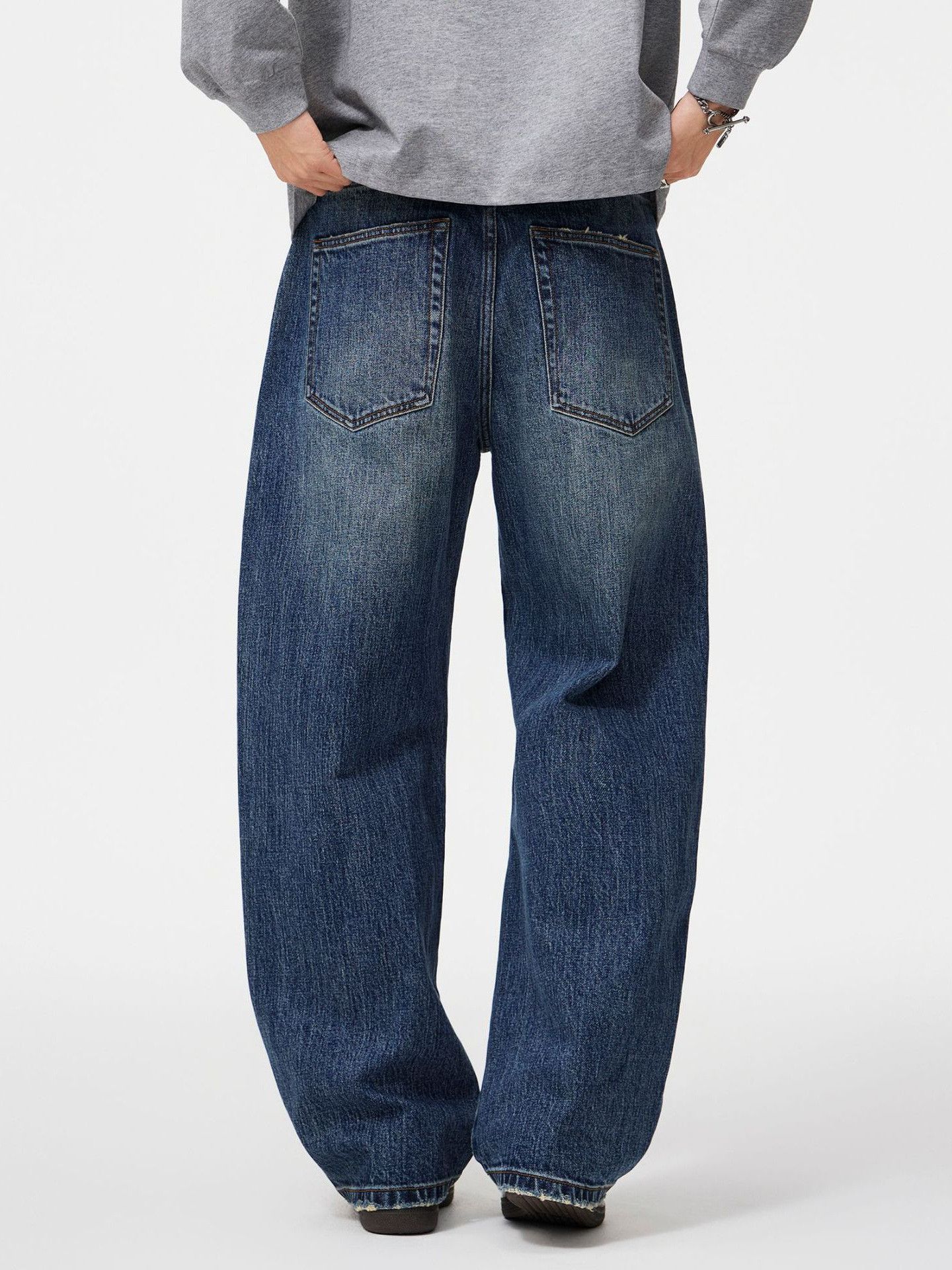 Japanese Brand Men's Retro Washed Cleanfit Loose Casual Jeans Size US 32 / EU 48 - 4 Thumbnail