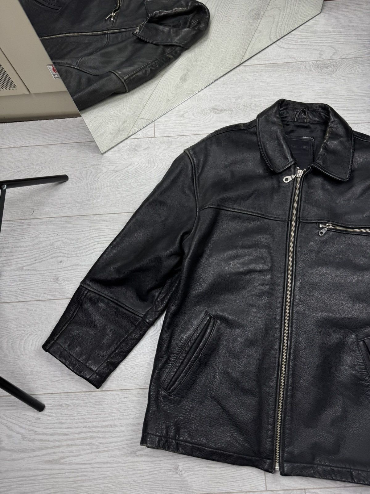 Angelo Litrico × Vintage Vintage 90s Y2K heavy leather coat jacket japan style Size US L / EU 52-54 / 3 - 2 Thumbnail