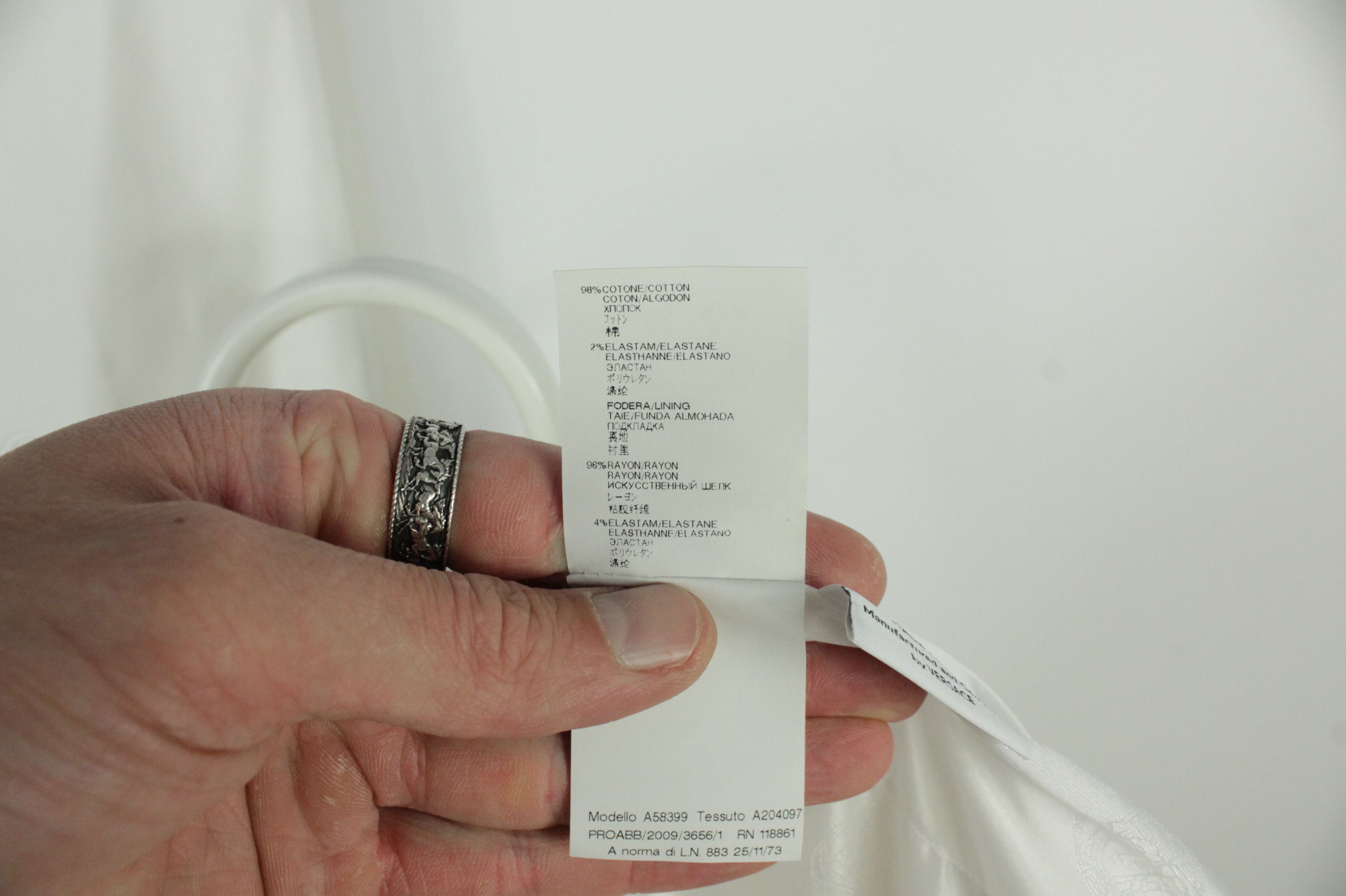 Versace Gianni Versace White Stretch Cotton Tailored Pants Suit Wmns Size XS / US 0-2 / IT 36-38 - 11 Thumbnail