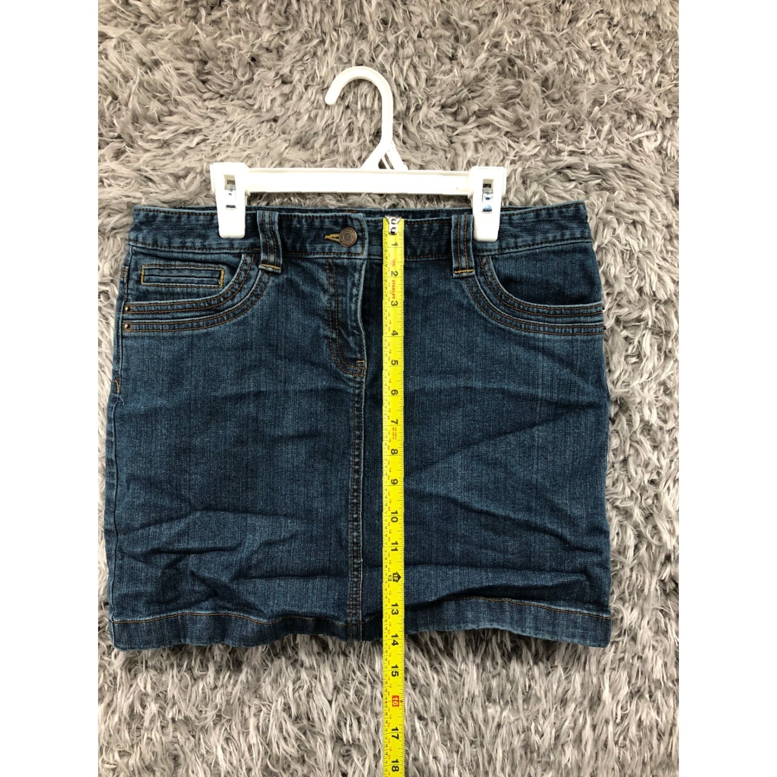 Loft LOFT Skirt Womens Size 4 Blue Denim Cotton Midi Mini Logo Quiet Pattern Barbie Size 27" / US 4 / IT 40 - 3 Thumbnail