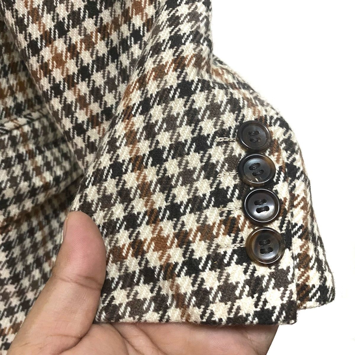 Burberry Vintage BURBERRYS England Harringbone Wool Jacket Size 42L - 5 Thumbnail