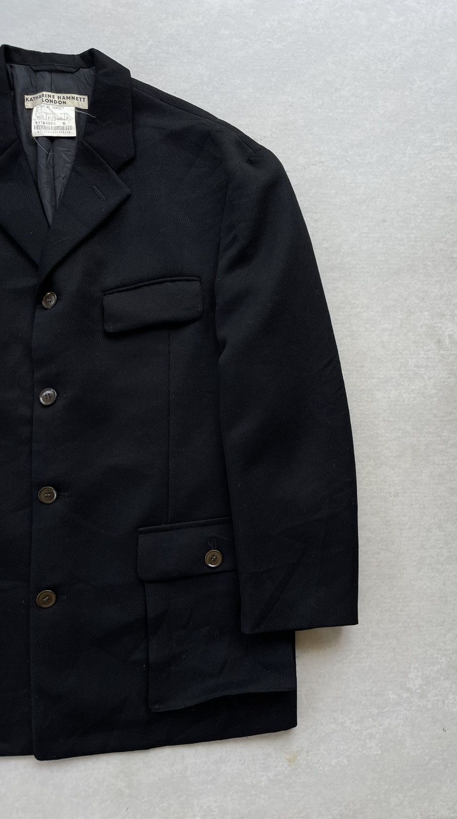 Katharine Hamnett London 🔥VINTAGE KATHARINE HAMNETT LONDON WOOL BUTTON SUIT BLACK Size US M / EU 48-50 / 2 - 5 Thumbnail