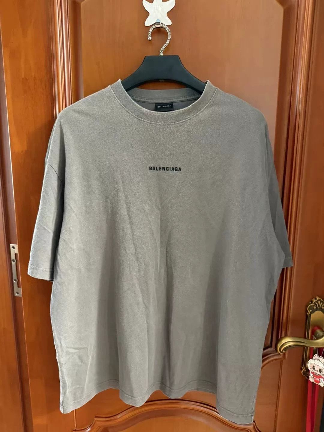 Balenciaga Balenciaga Khaki Embroidered Logo Short Sleeve Size US XL / EU 56 / 4 - 1 Thumbnail