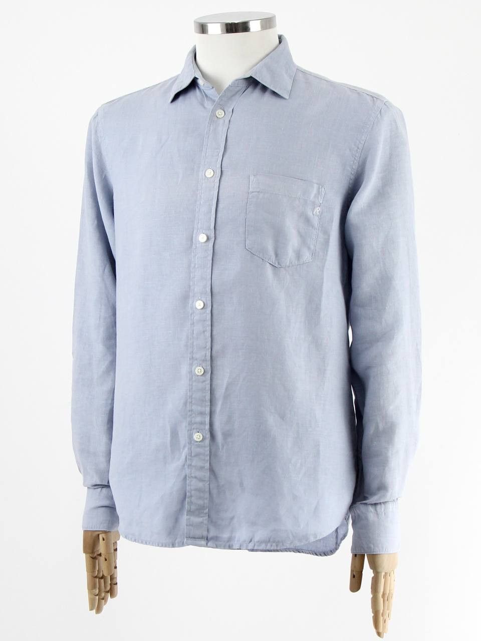 Replay REPLAY Linen blue shirt Size US M / EU 48-50 / 2 - 2 Thumbnail