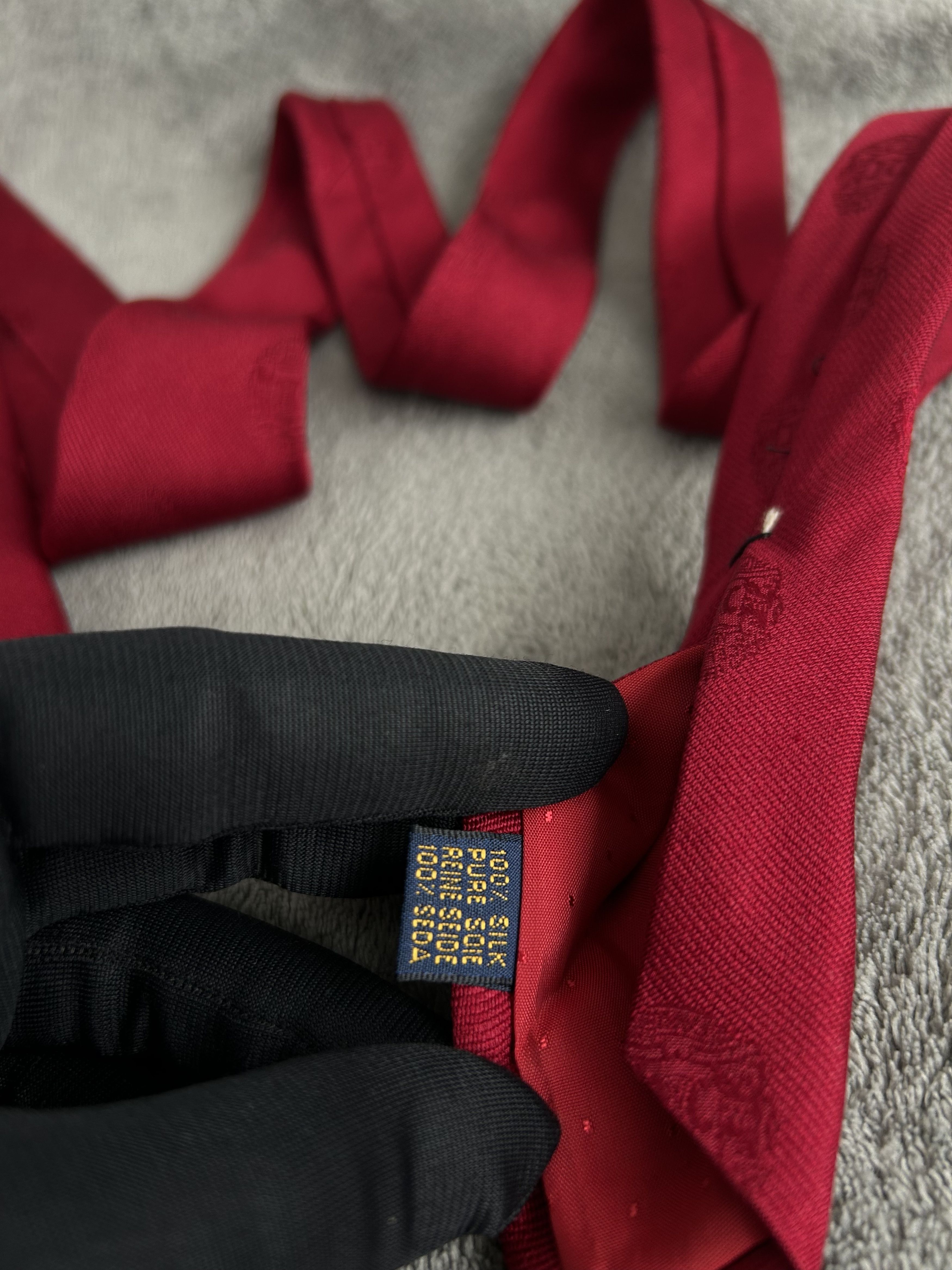 Celine Celine Paris Vintage Red Silk Tie Size ONE SIZE - 5 Thumbnail
