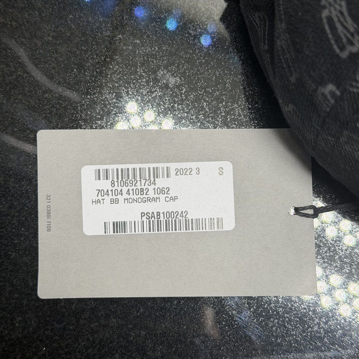Balenciaga Balenciaga BB Monogram Cap Black Gray Logo Print Adjustable Size ONE SIZE - 7 Thumbnail