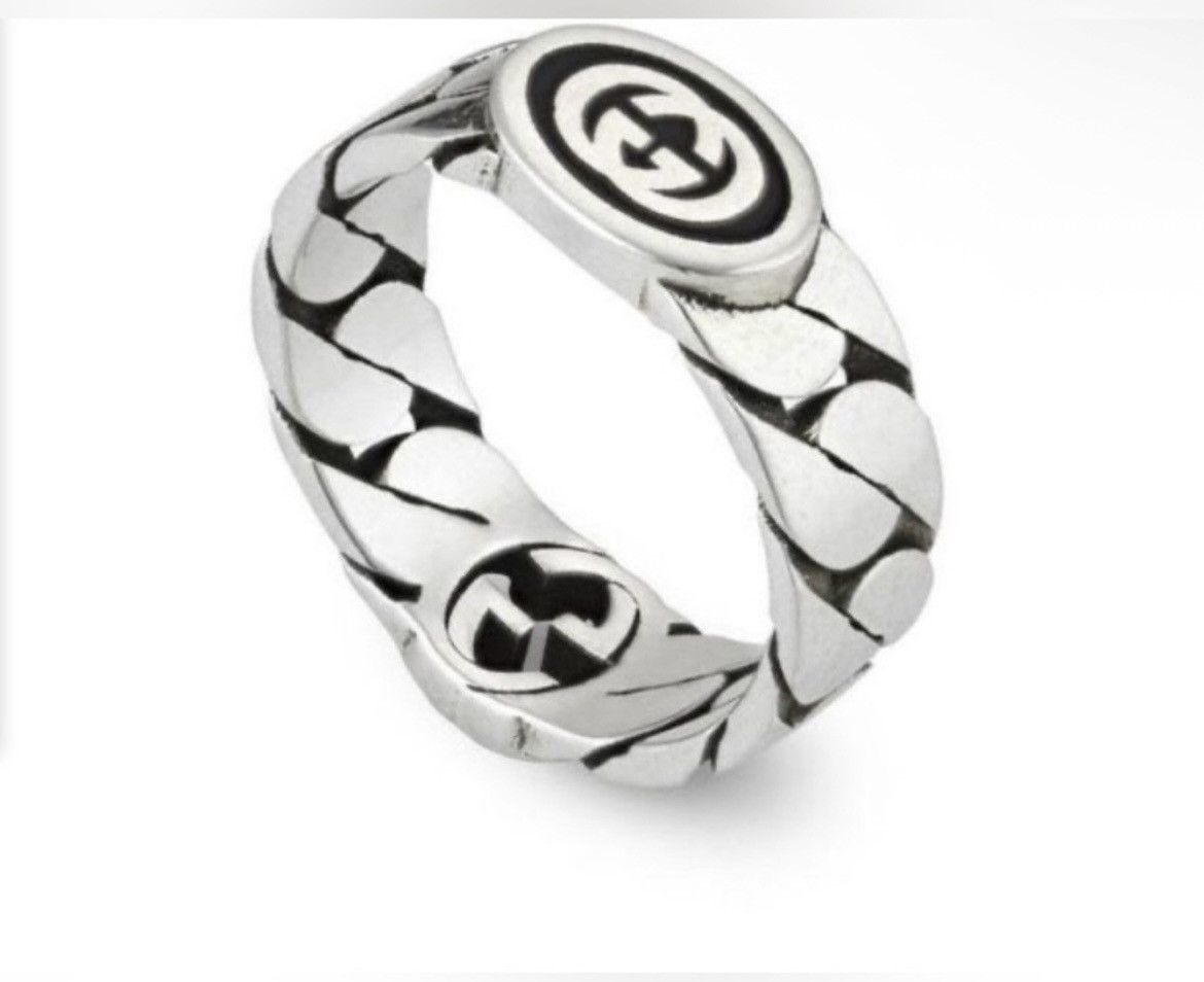 Gucci Gucci Sterling Silver Interlocking Ring 678656 Size ONE SIZE - 1 Thumbnail