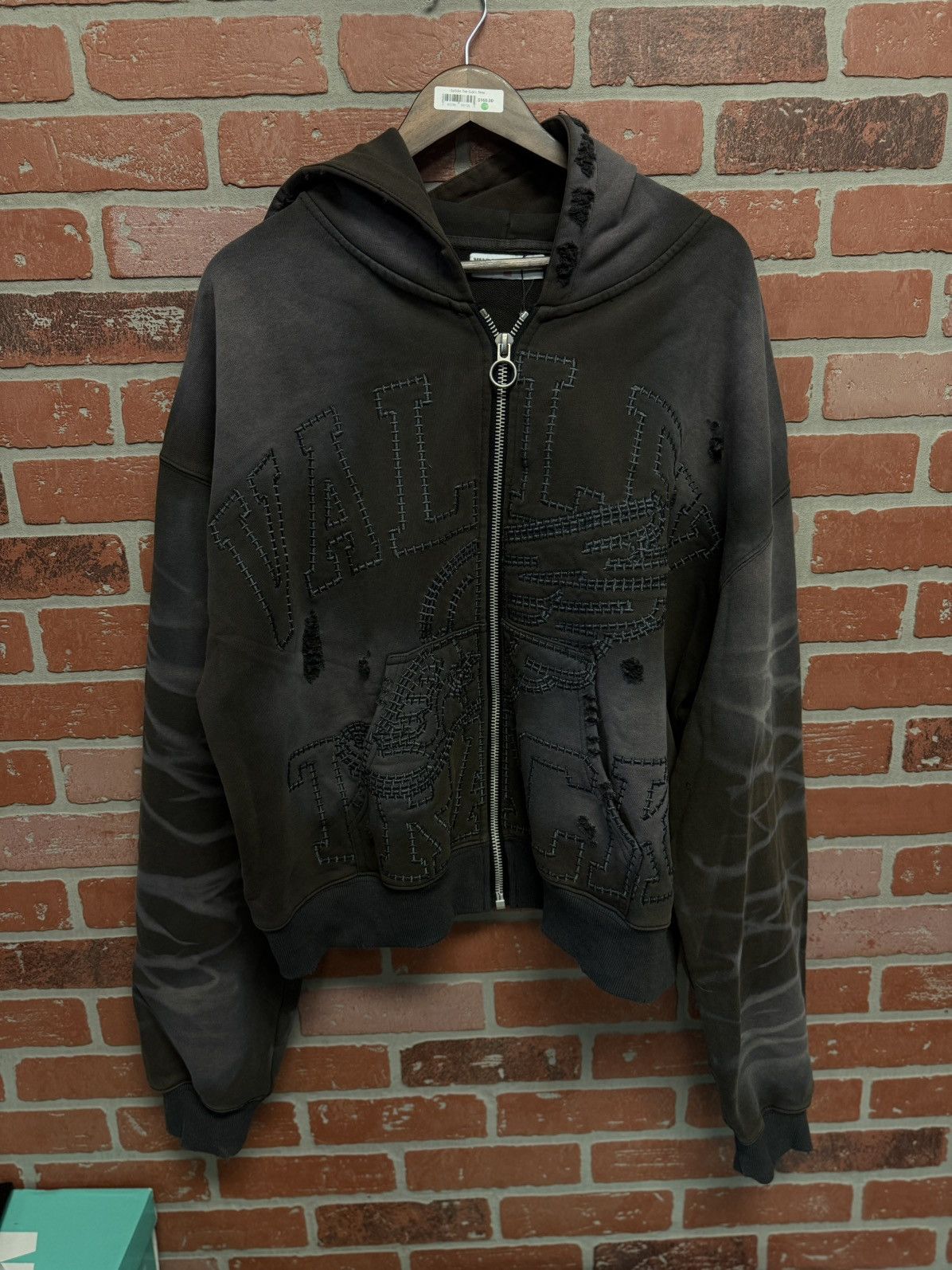 Vale Vale Valley Blacl Hoodie Zip Up Fade Distressed Size L Size US L / EU 52-54 / 3 - 1 Thumbnail