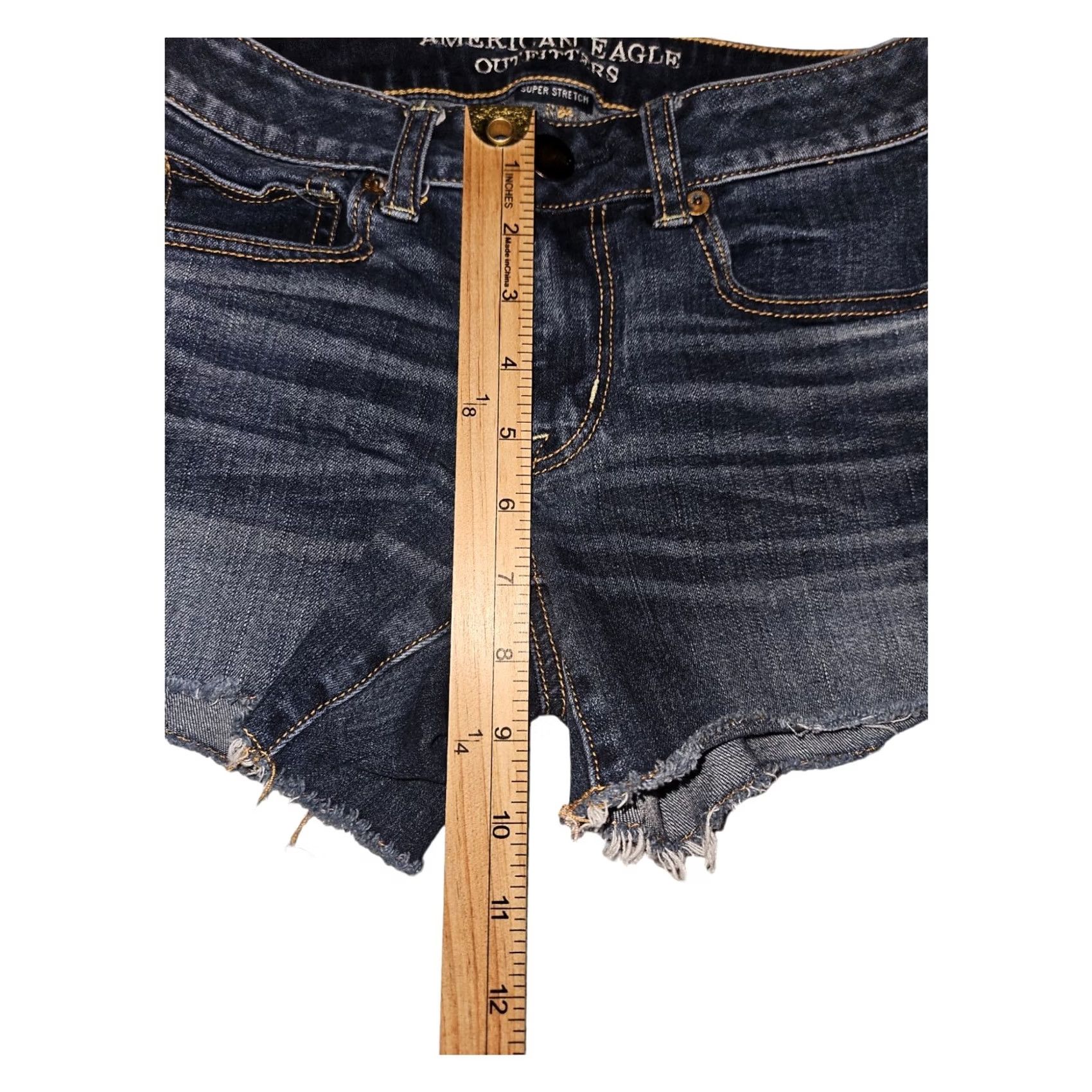 American Eagle Outfitters American Eagle Women's 2 Cut Off Shorts Low Rise Stretch Casual Preppy Blue Denim Size 26" / US 2 / IT 38 - 5 Thumbnail
