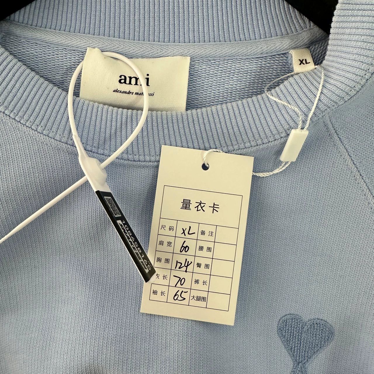 AMI sky blue heart embroidered sweatshirt unisex Size US XL / EU 56 / 4 - 4 Thumbnail
