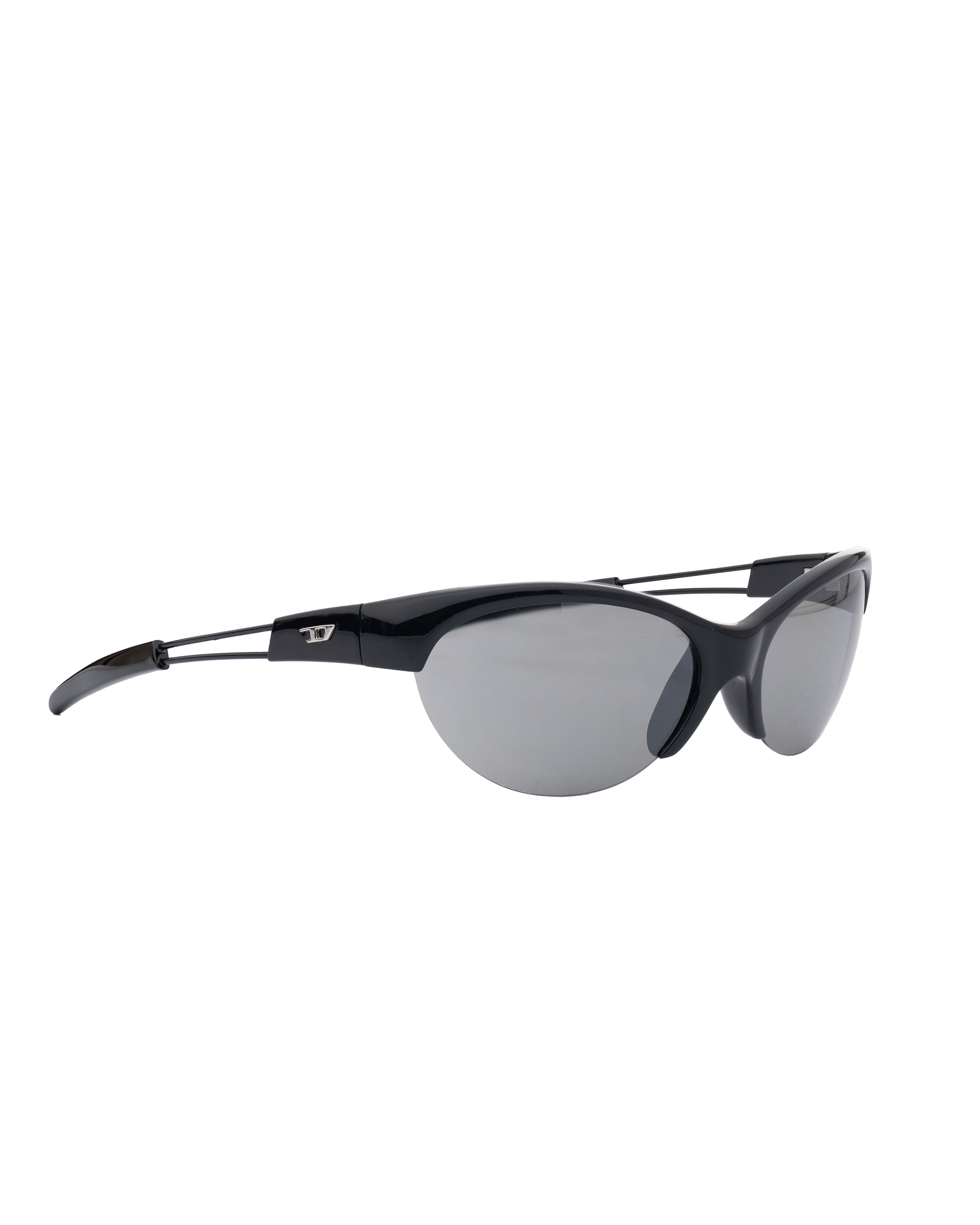 Diesel Diesel '90s Black Half-Rim Sport Sunglasses Light Lenses Size ONE SIZE - 1 Thumbnail