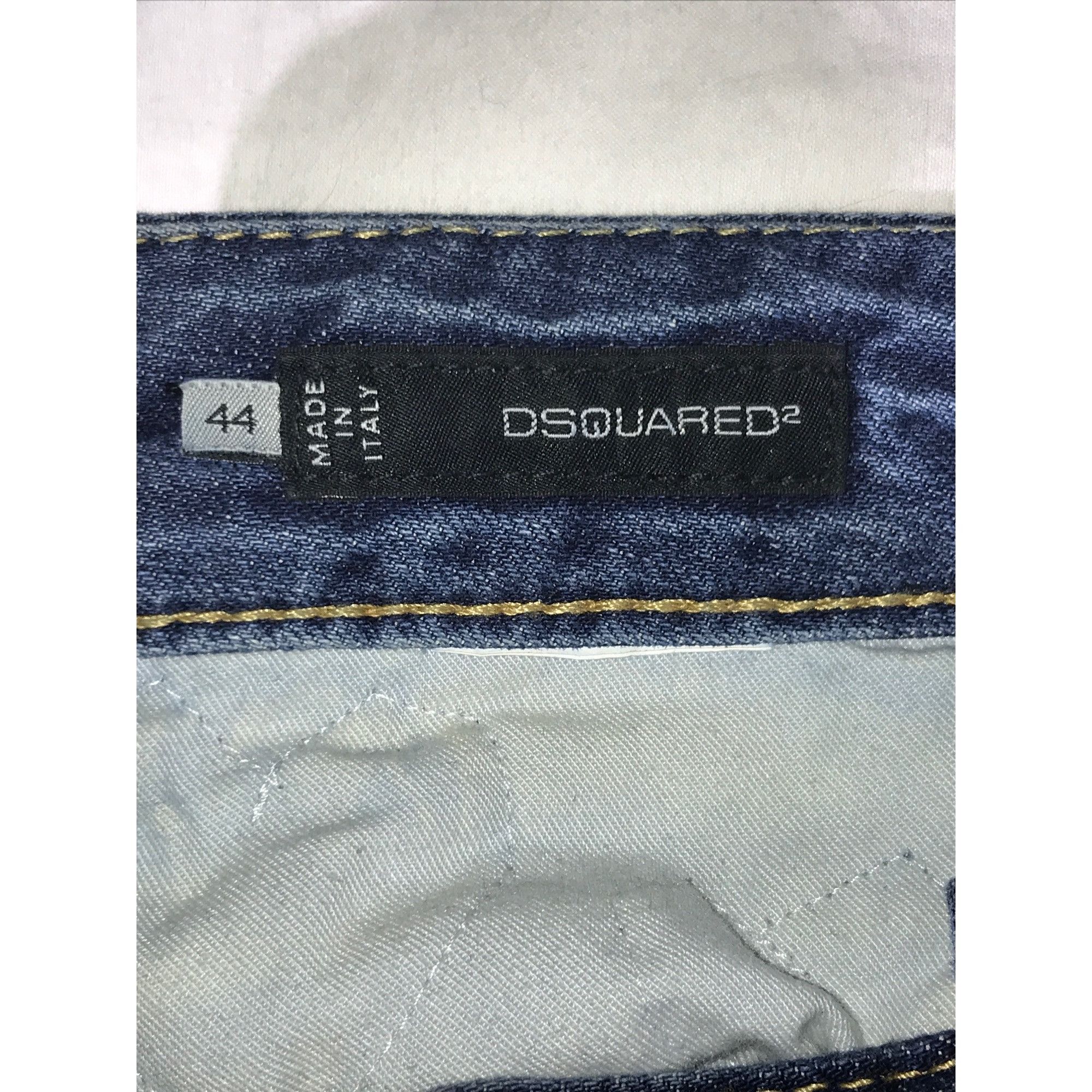 Dsquared2 Dsquared2 Women's Blue Distressed Heart-Patterned Boho Jeans Size 36" / US 14 / IT 50 - 4 Thumbnail