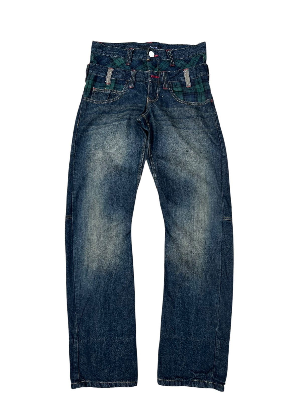 Vintage Mud Wash Denim Double Waist Dominate Handcrafted Jeans Size US 30 / EU 46 - 3 Thumbnail