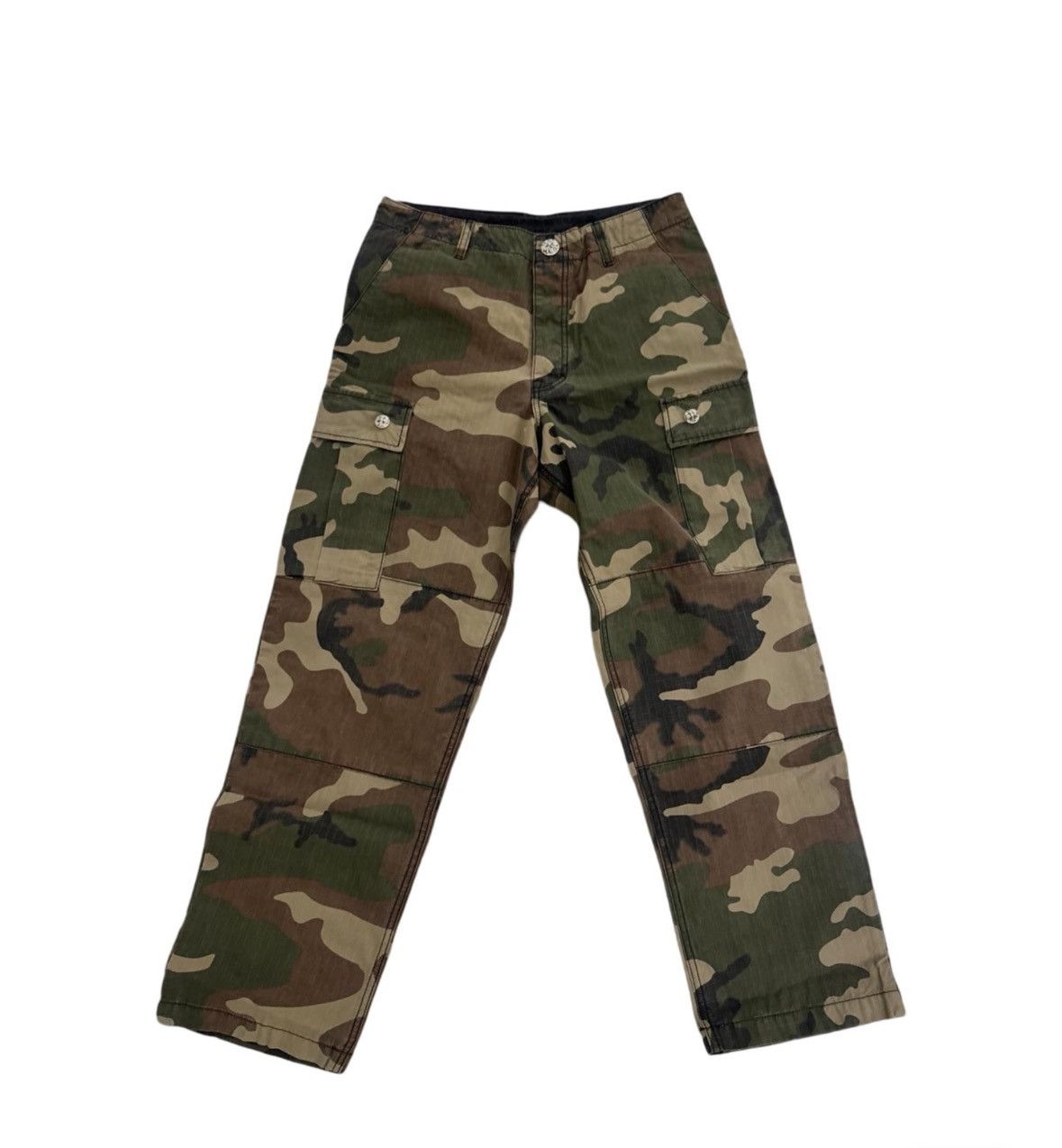 Chrome Hearts Leather cross patch camouflage camo cargo pants Size US 32 / EU 48 - 2 Thumbnail