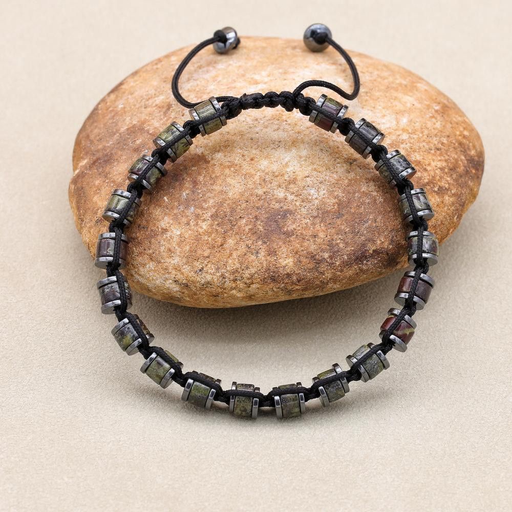 Handmade × Vintage 18.5cm Natural Stone Hematite Beads Braided Bracelet Size ONE SIZE - 5 Thumbnail