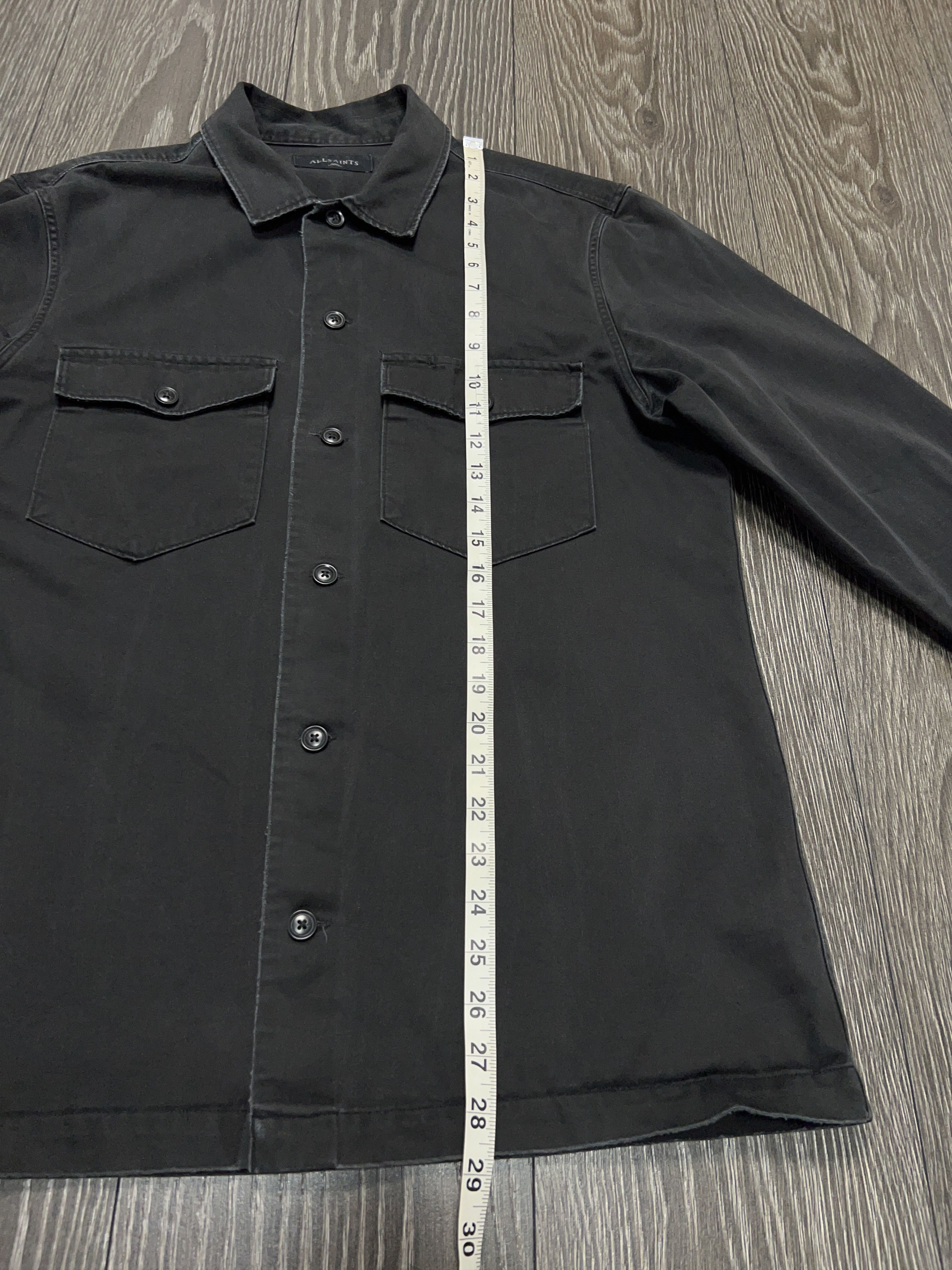 Allsaints Firebase Cotton Dark Gray Distressed Long Sleeve Shirt Size US L / EU 52-54 / 3 - 8 Thumbnail