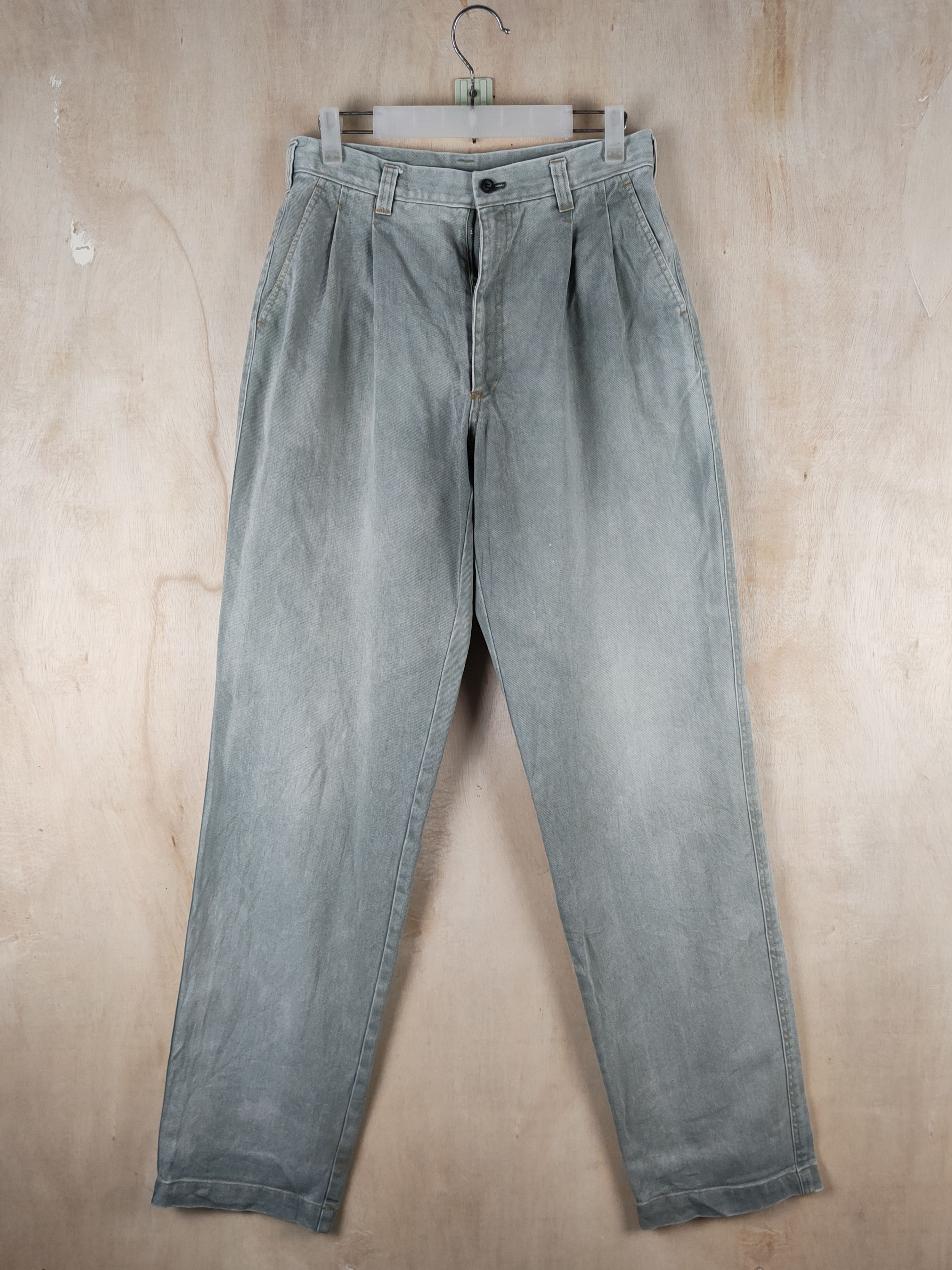Japanese Brand Street Walker Green Faded Distressed Ripped Jeans #S2507 Size US 30 / EU 46 - 1 Thumbnail