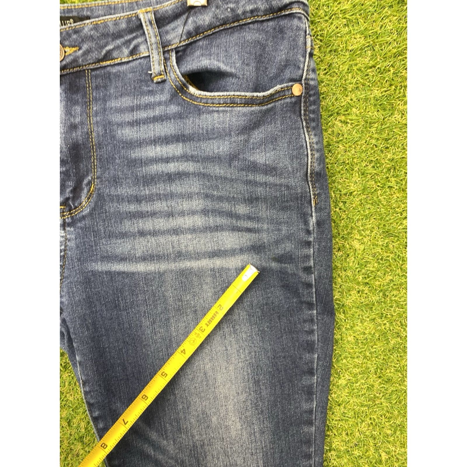 Vintage Judy Blue Jeans Womens 32 x 25 Relaxed Fit Mid Rise Stretch Whiskered JB82102 DK Jeans Size 24" / US 00 / IT 34 - 5 Thumbnail