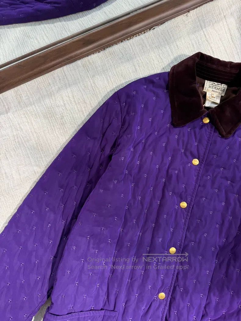 Hermes Hermes Vintage Quilted Cotton Padded Jacket with Full Embr Size S / US 4 / IT 40 - 6 Thumbnail