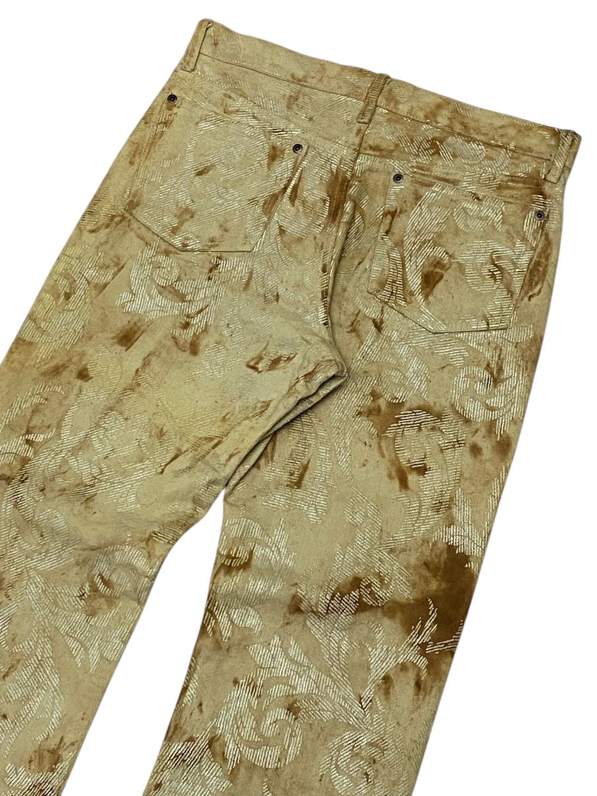 If Six Was Nine Yoshiyuki konishi Gold Paisley Pattern Denim Pants Size US 30 / EU 46 - 5 Thumbnail